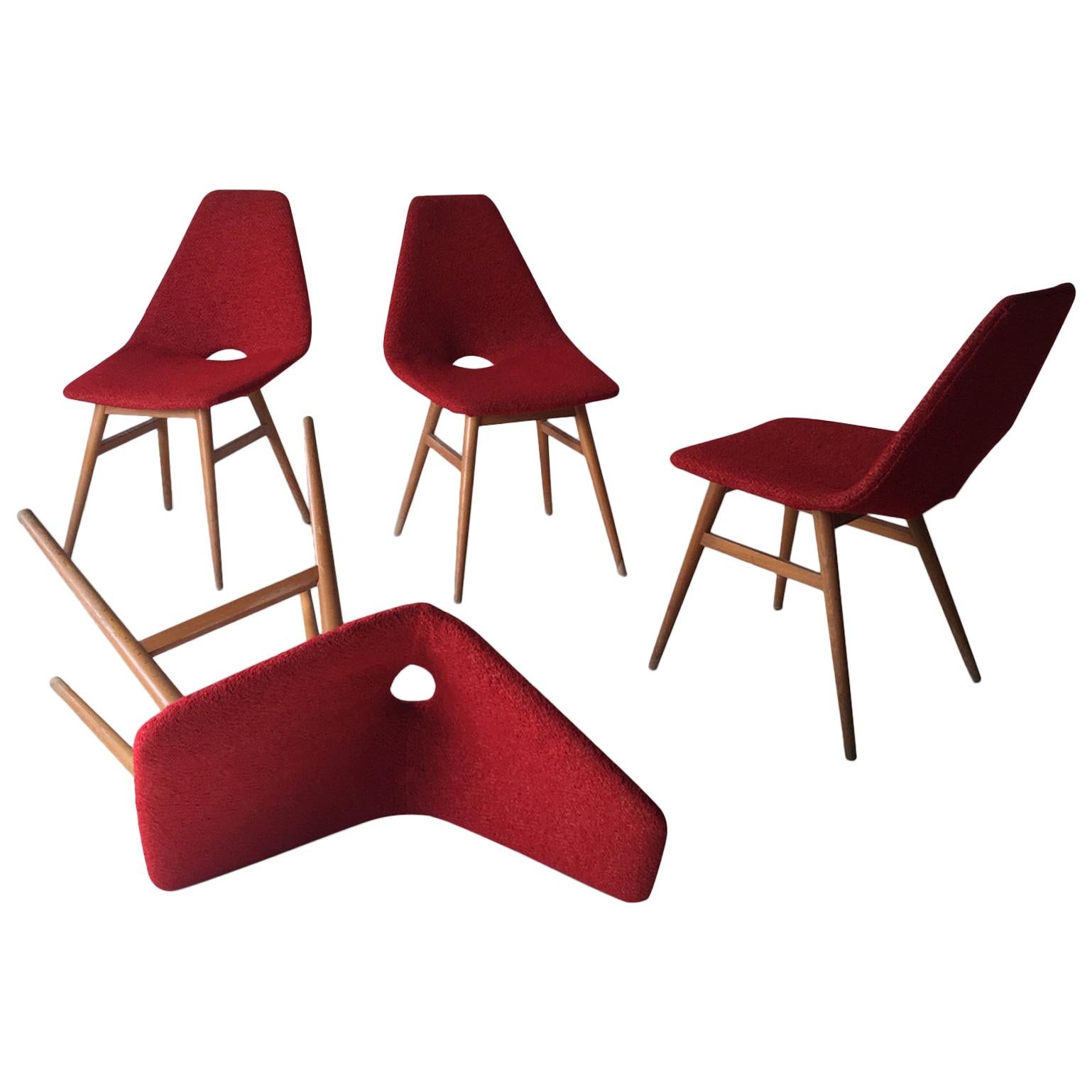Midcentury Hungarian Chairs, Side Chairs by Judit Burian and Erika Szek, 1950s