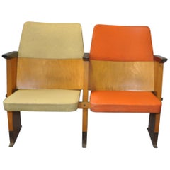 Midcentury Hungarian Cinema Seats, circa 1950s, Set of 2