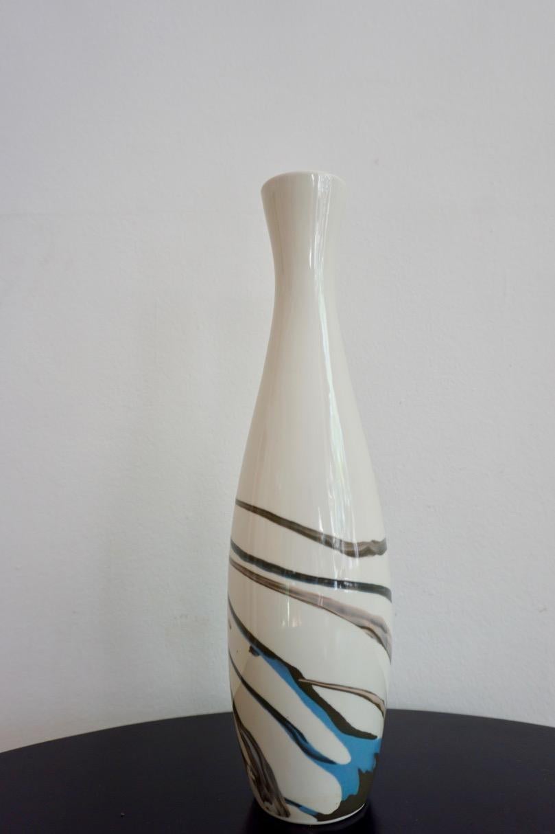 Painted Midcentury Hungarian Porcelain Vase from Aquincum, 1960s