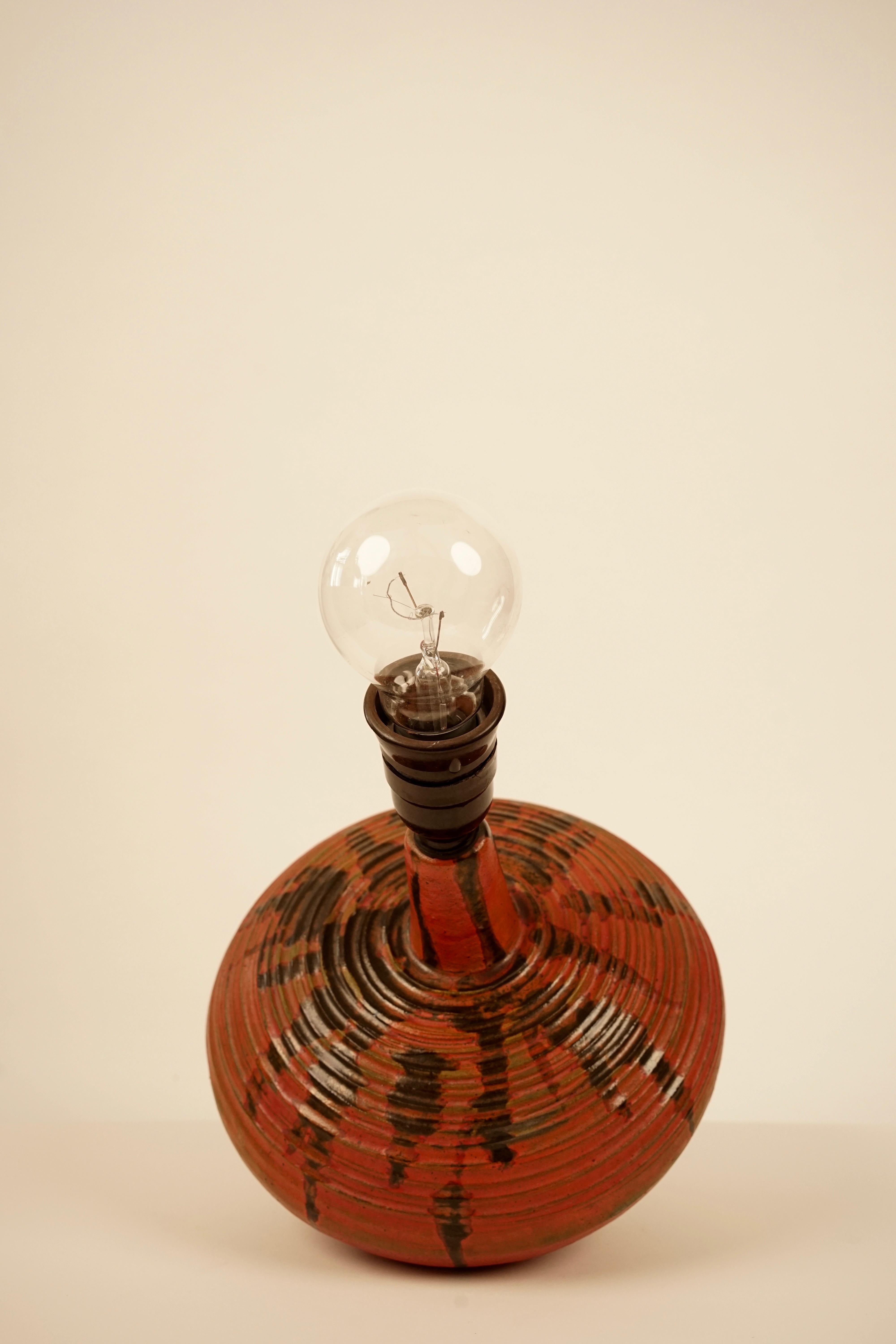 Midcentury Hungarian Studio Ceramic Table Lamp For Sale 1