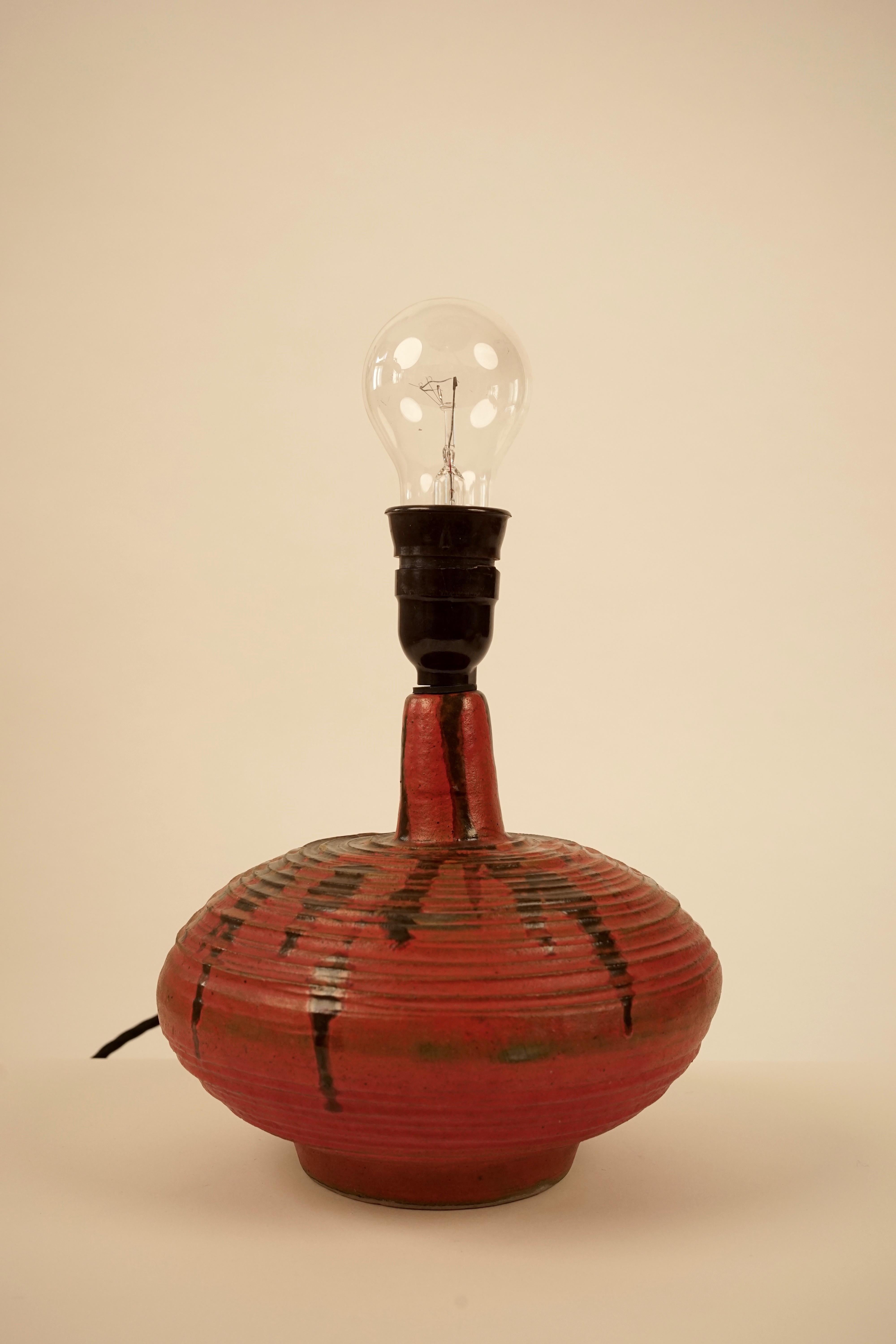 Midcentury Hungarian Studio Ceramic Table Lamp For Sale 2