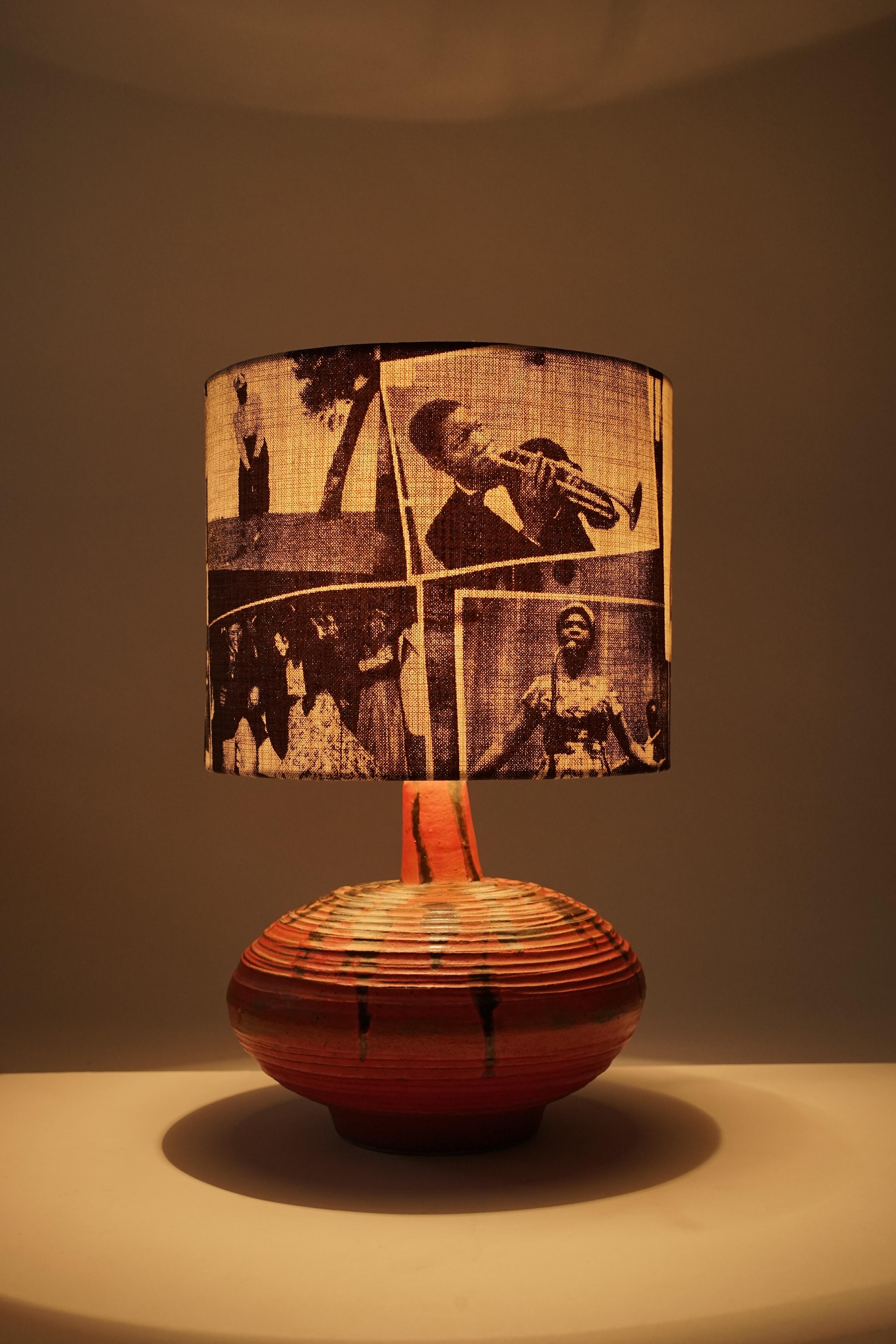 Midcentury Hungarian Studio Ceramic Table Lamp For Sale 4