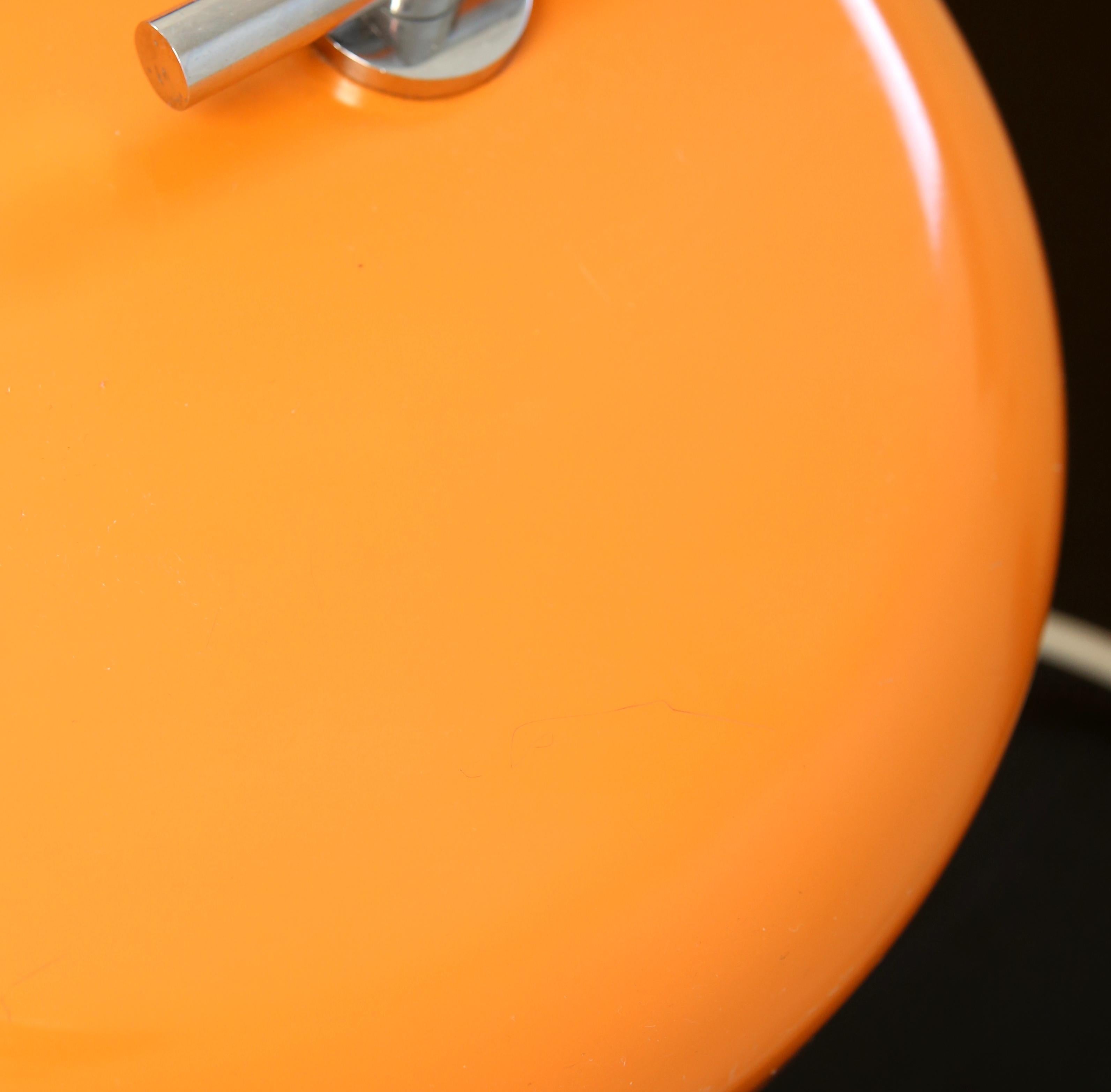 Mid Century Hustadt Leuchten desk lamp, orange colour  60s vintage 3