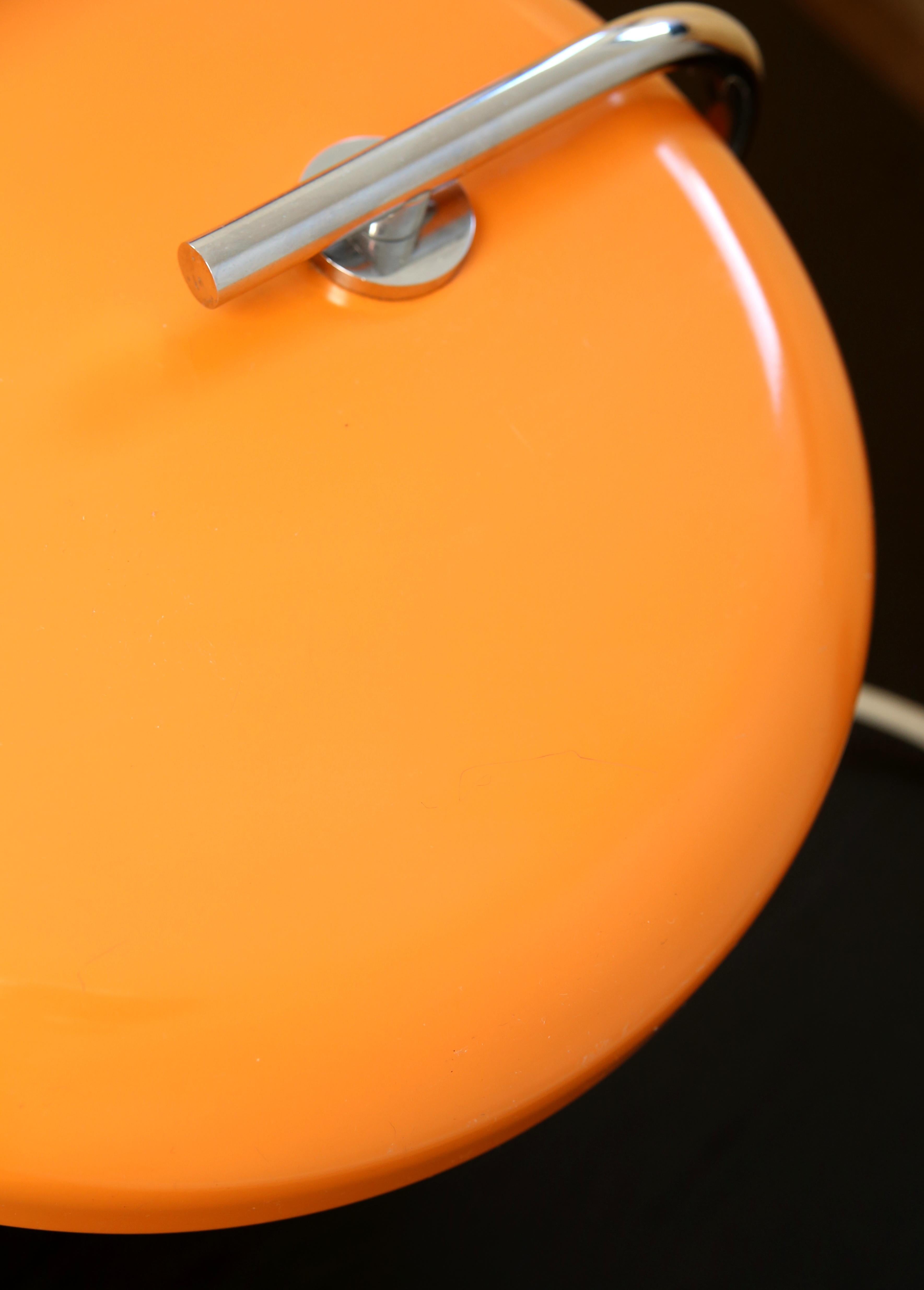 Mid Century Hustadt Leuchten desk lamp, orange colour  60s vintage 4