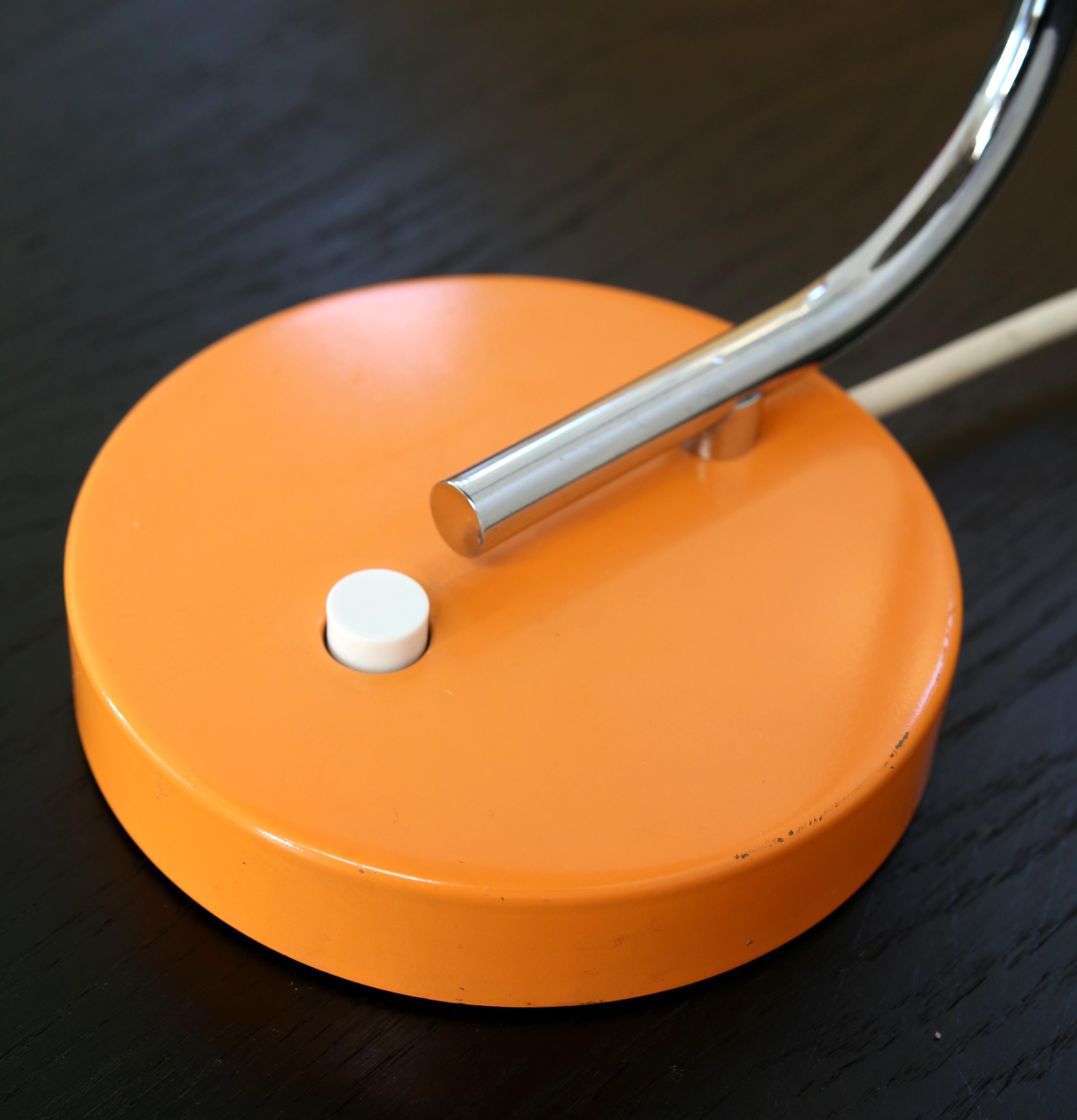 Mid Century Hustadt Leuchten desk lamp, orange colour  60s vintage 6