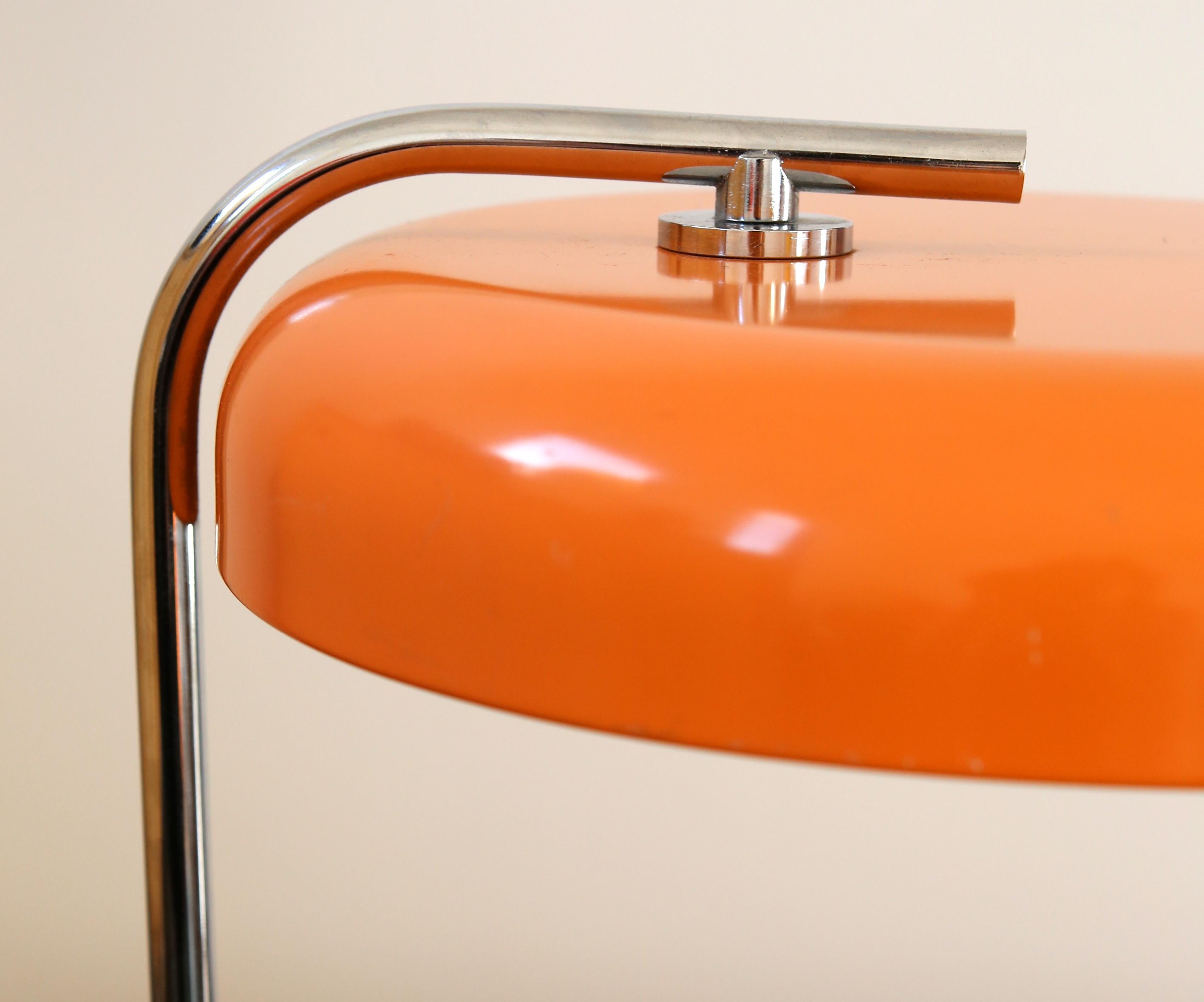 Mid Century Hustadt Leuchten desk lamp, orange colour  60s vintage 8