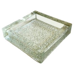 Mid Century Eisblock skandinavischen Glas Aschenbecher