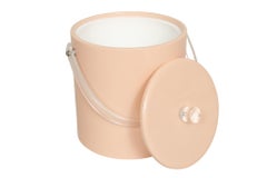 Mid Century Ice Bucket in Blush with Lucite Handle