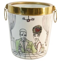 Vintage Midcentury Ice Bucket or Wine Cooler Italy, circa 1960