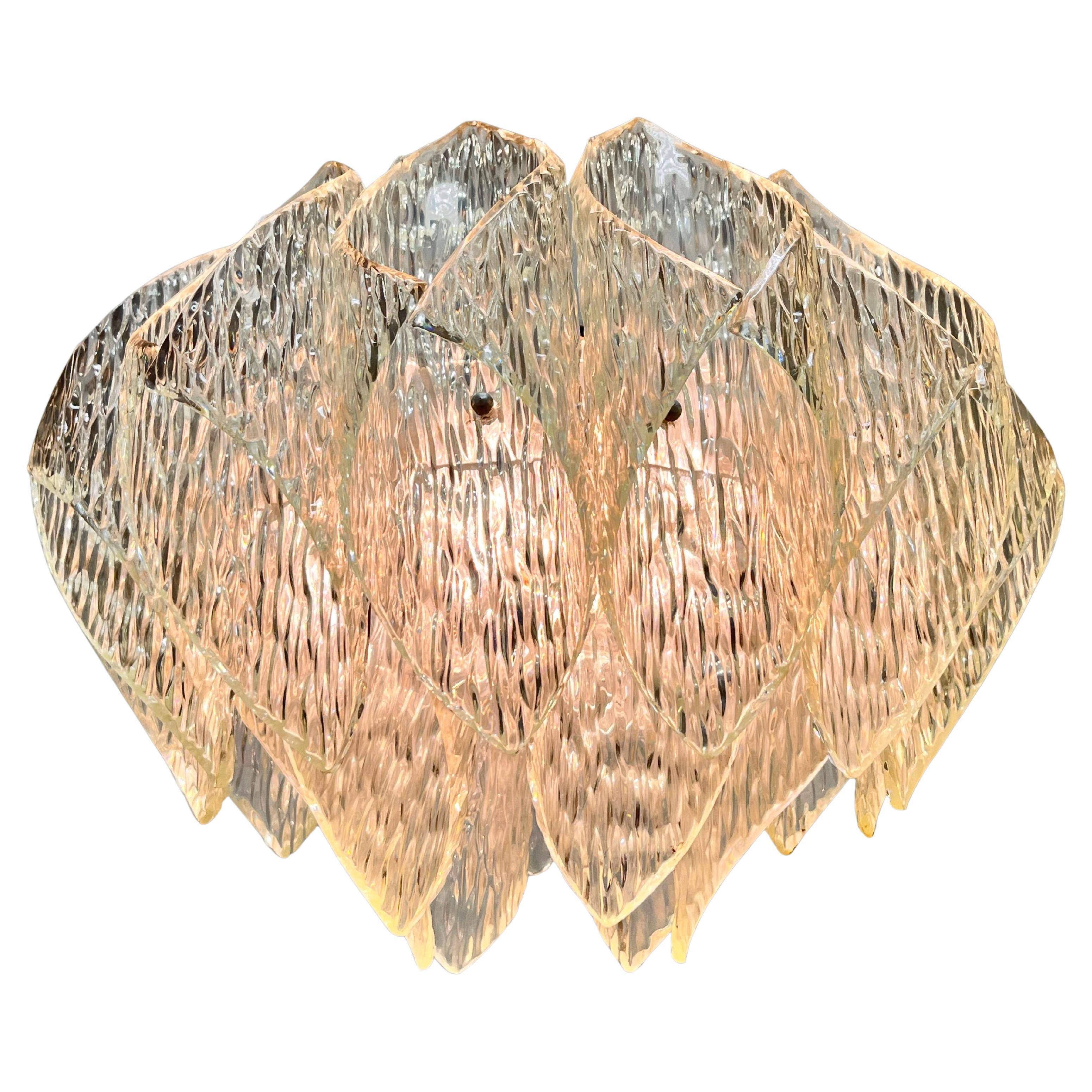 Mid century Ice glass design Plastic Pendant Light, 1970s For Sale