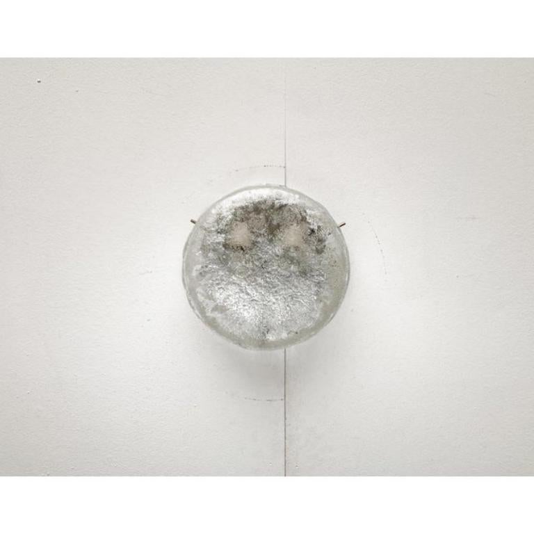 Lampada da soffitto a incasso in vetro ghiaccio di metà secolo, anni '60 in vendita 6