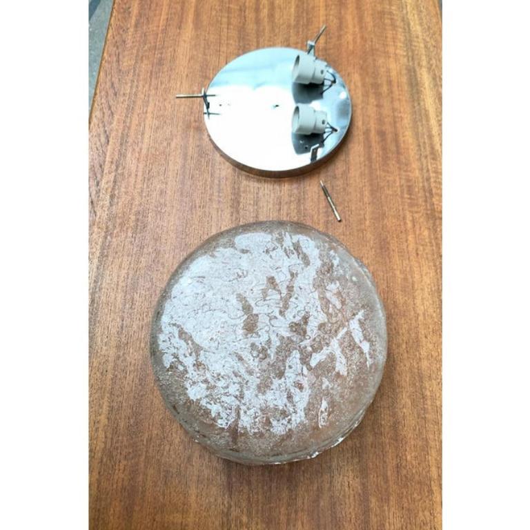 XX secolo Lampada da soffitto a incasso in vetro ghiaccio di metà secolo, anni '60 in vendita