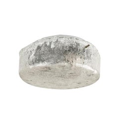 Mid-Century Ice Glass Flush Mount Ceiling Lamp, 1960s
