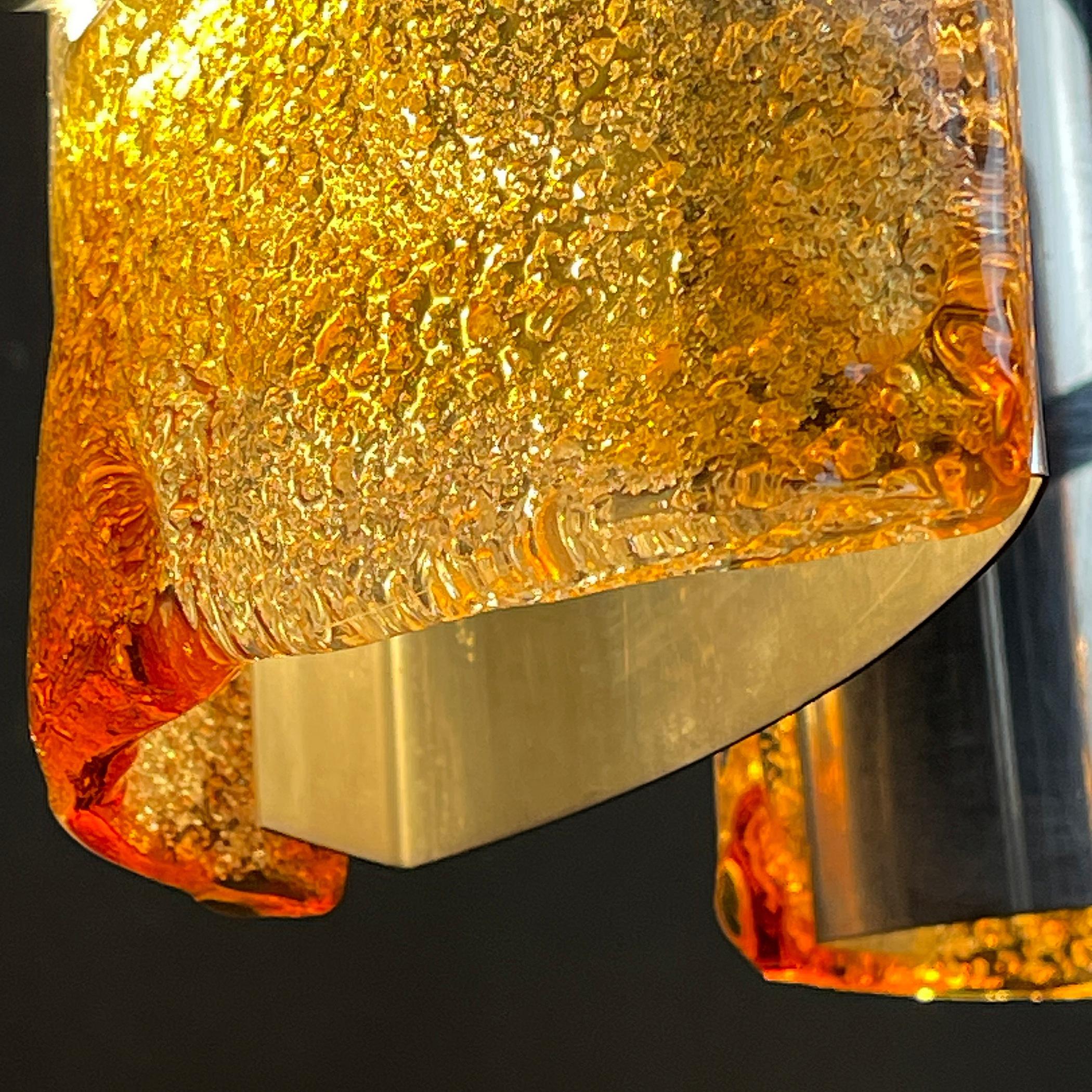 Midcentury Ice Murano Glass Chandelier by Av Mazzega, Italy, 1970s For Sale 2