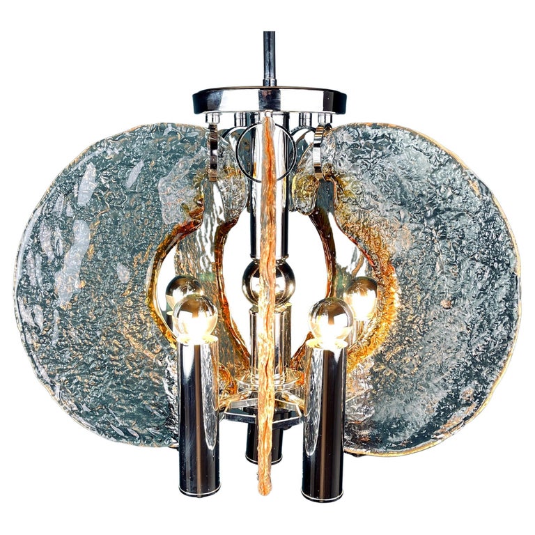 Lustre en verre de Murano à glace du milieu du siècle dernier par ...