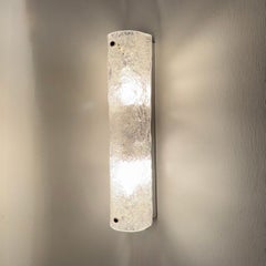 Mid-century ice murano glass wall lamp , 1970s