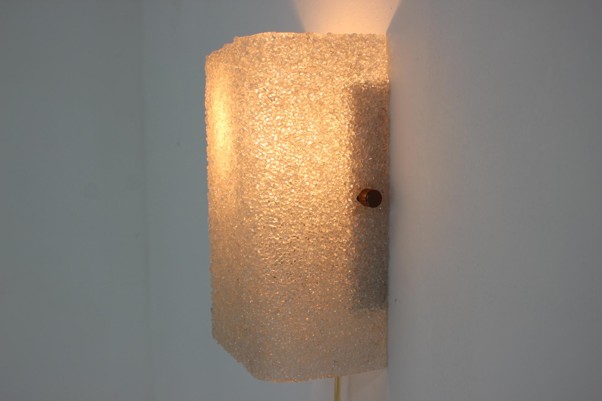 Mid-Century Modern Mid-Century Iceglass Plastic Designl Lamp, Czechoslovakia / 1960’s For Sale