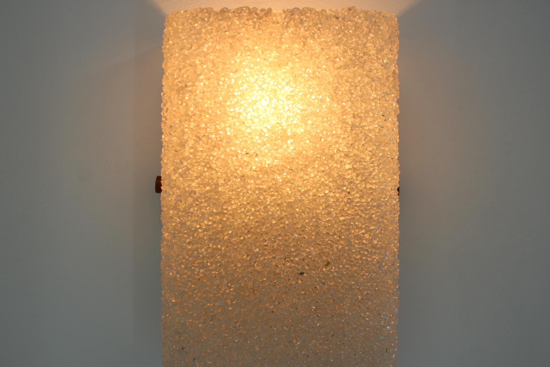 Mid-Century Iceglass Plastic Designl Lamp, Czechoslovakia / 1960’s In Good Condition For Sale In Praha, CZ