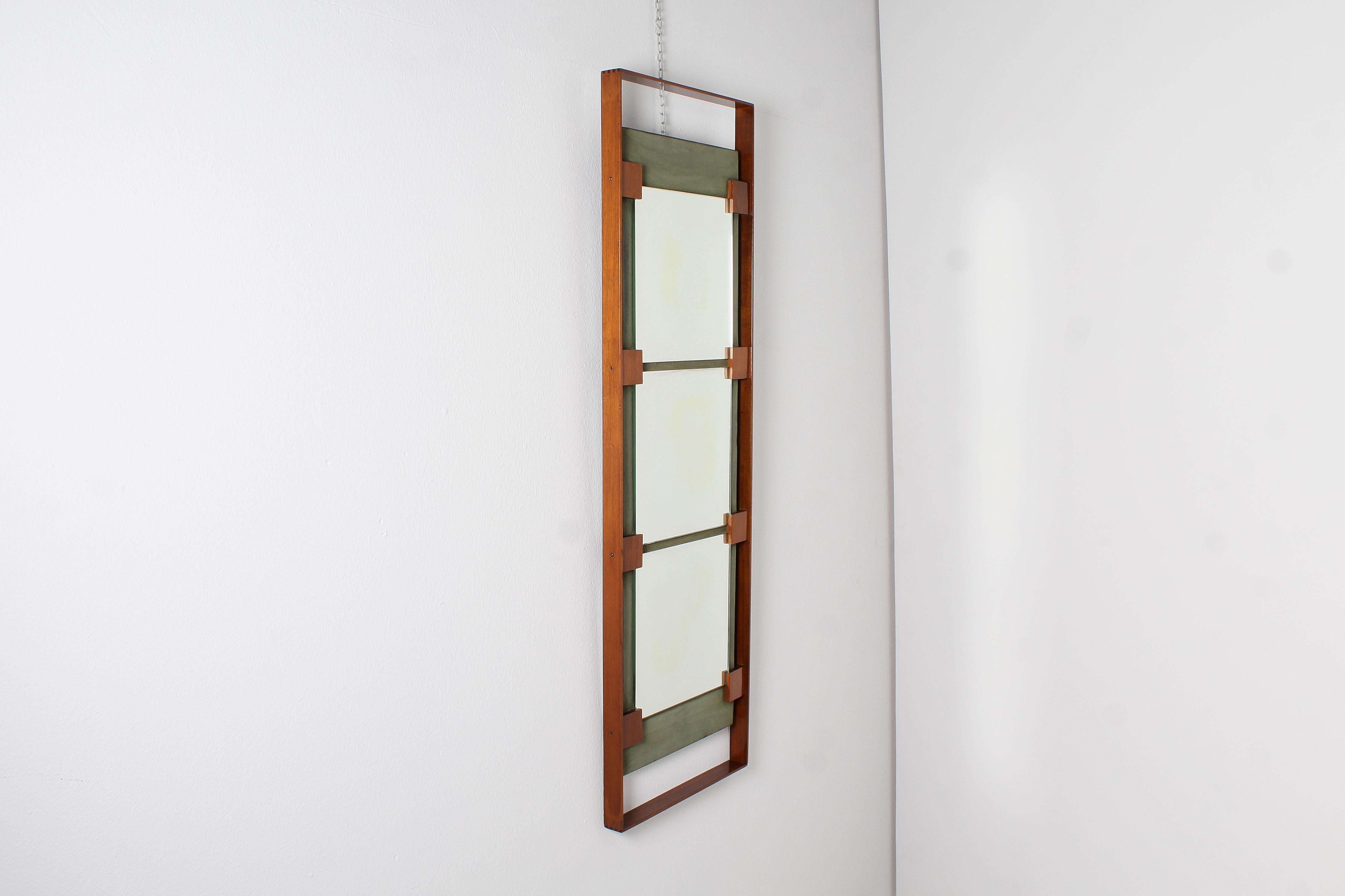 Mid-Century Modern Midcentury Ico & Luisa Parisi for Stildomus Vertical Wall Mirror, Italy, 1960s
