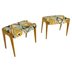 Mid-Century Ico Parisi für Cantu' Italia, Paar Hocker aus Ahornholz, Italien, 50er Jahre