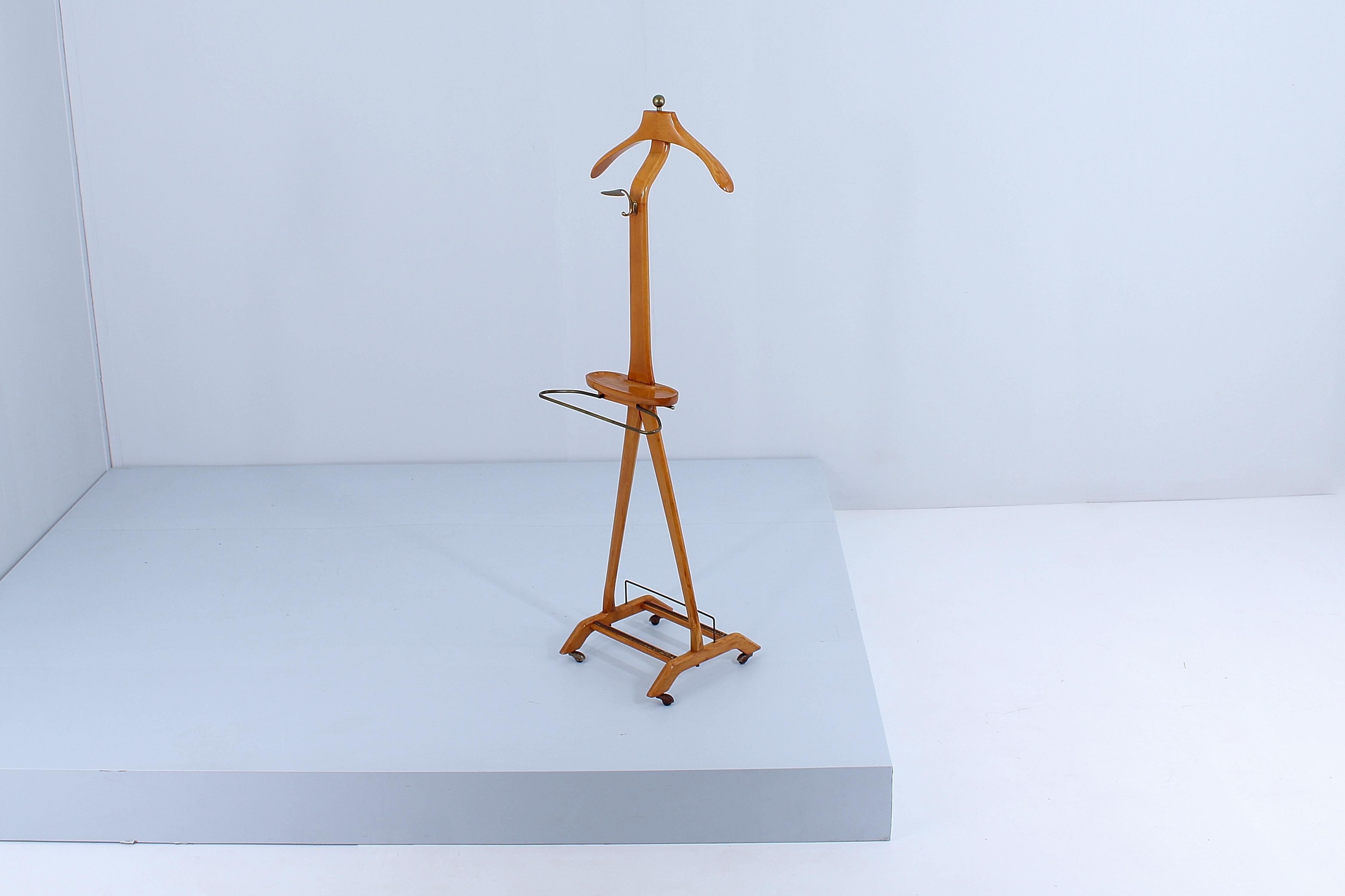 Mid-Century Ico Parisi for F.lli Reguitti Original Wooden Valet Stand 60s Italy In Good Condition In Palermo, IT