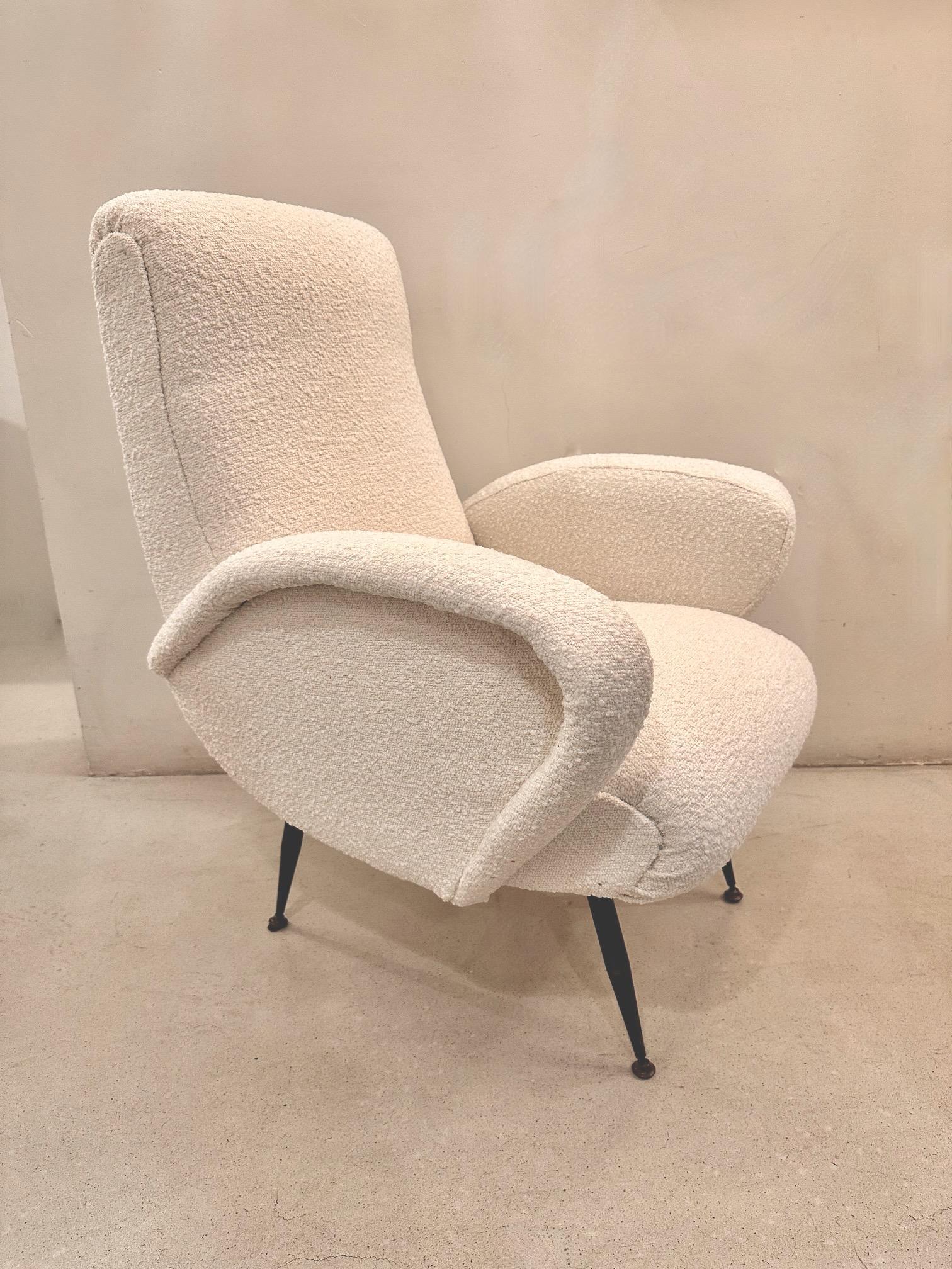 Mid-20th Century Mid-Century Ico Parisi  Pale White Armchairs.Italy 1960 For Sale