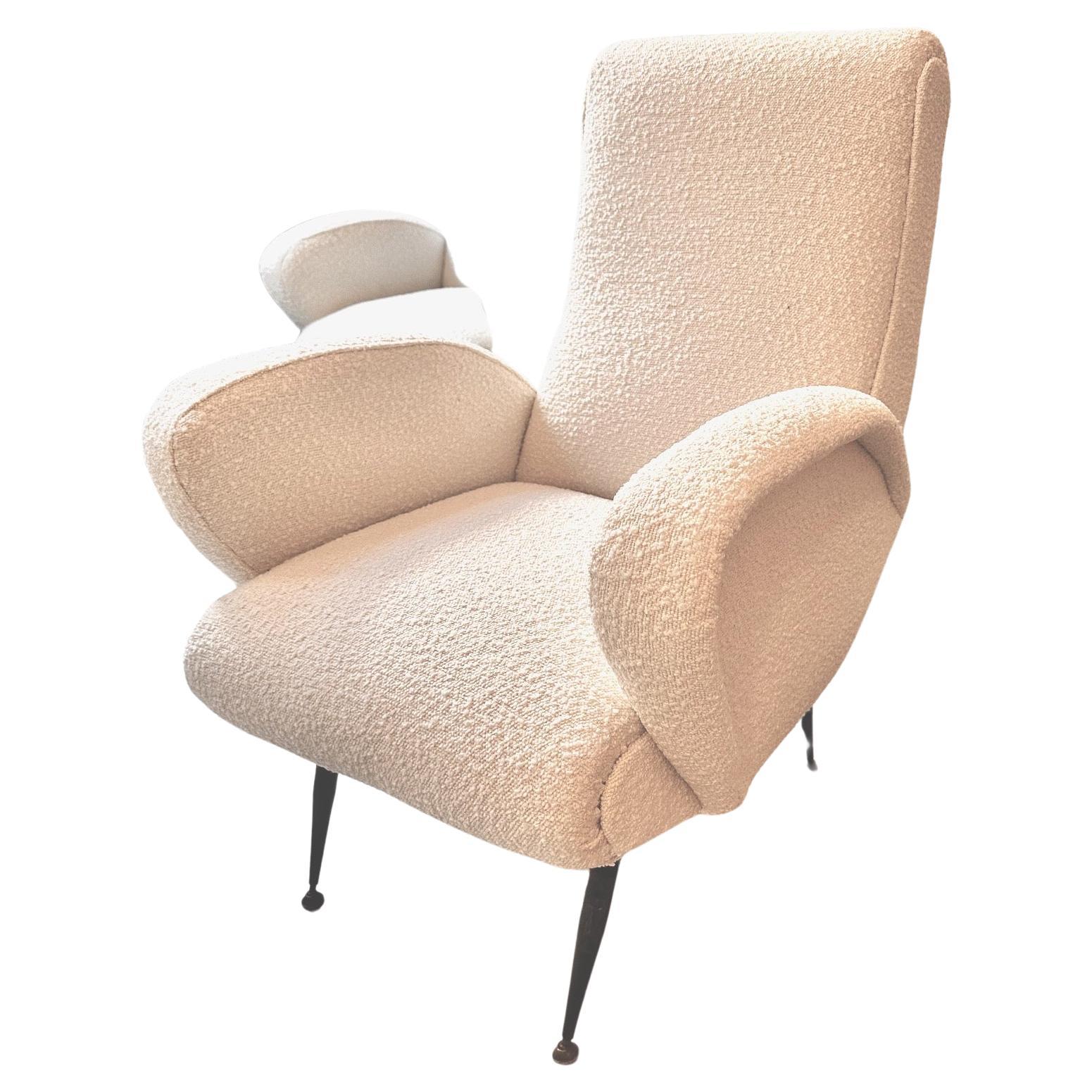 Mid-Century Ico Parisi  Pale White Armchairs.Italy 1960 For Sale