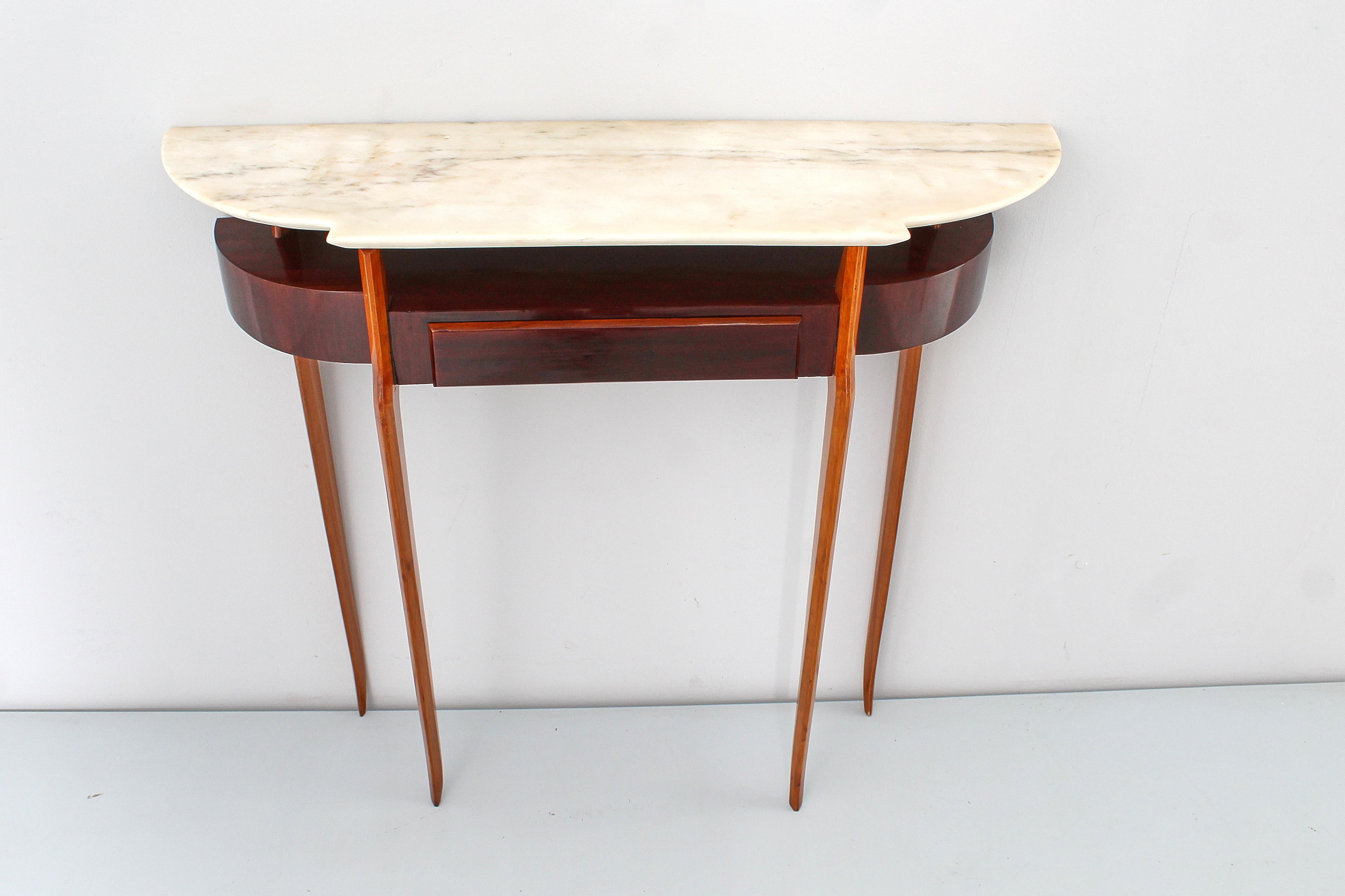 Mid-Century, Ico Parisi Style Wood and Marble Console Table, 1950s, Italy 5