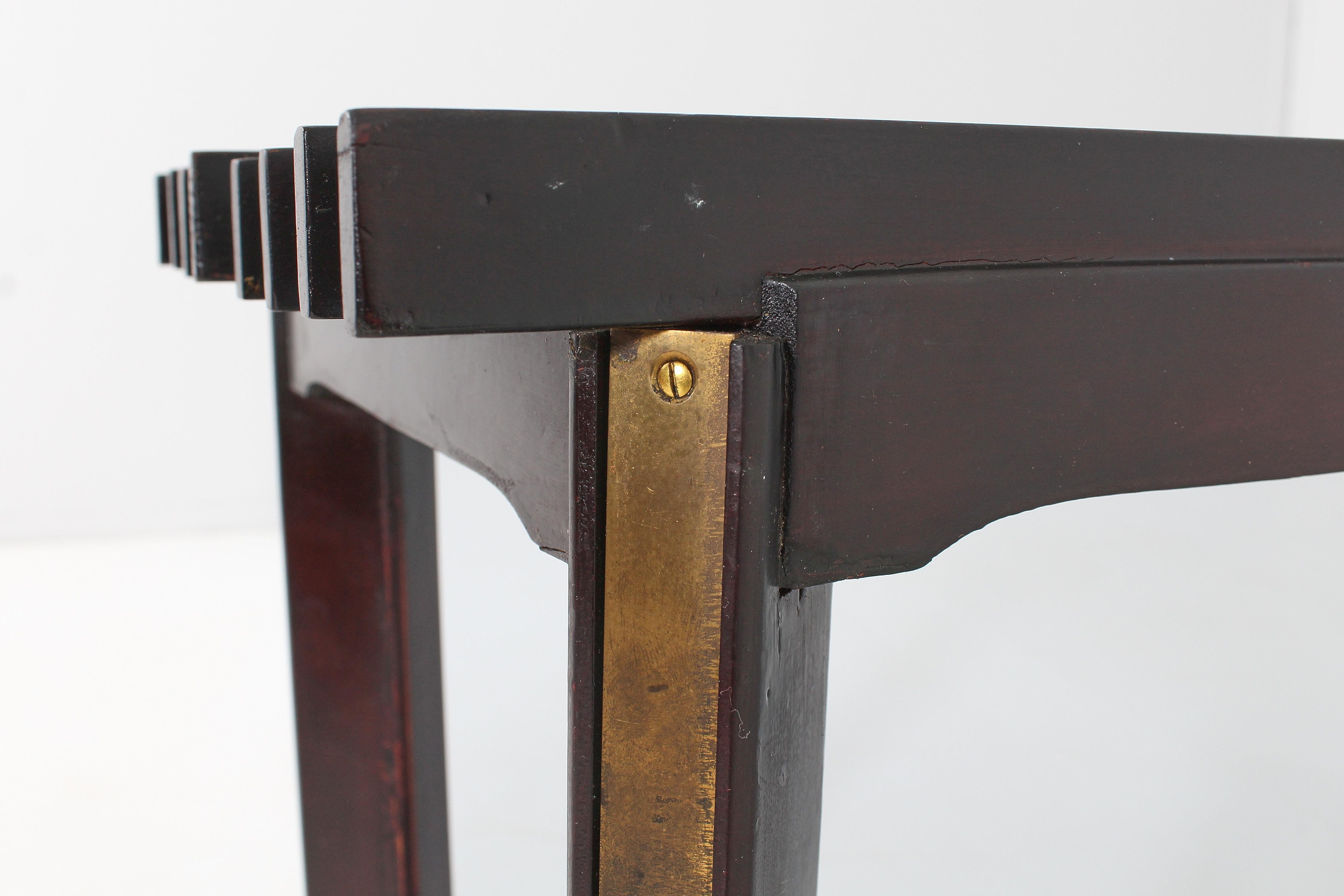 Mid-Century Ico Parisi Teak and Brass Bench, Italy, 1950s For Sale 7
