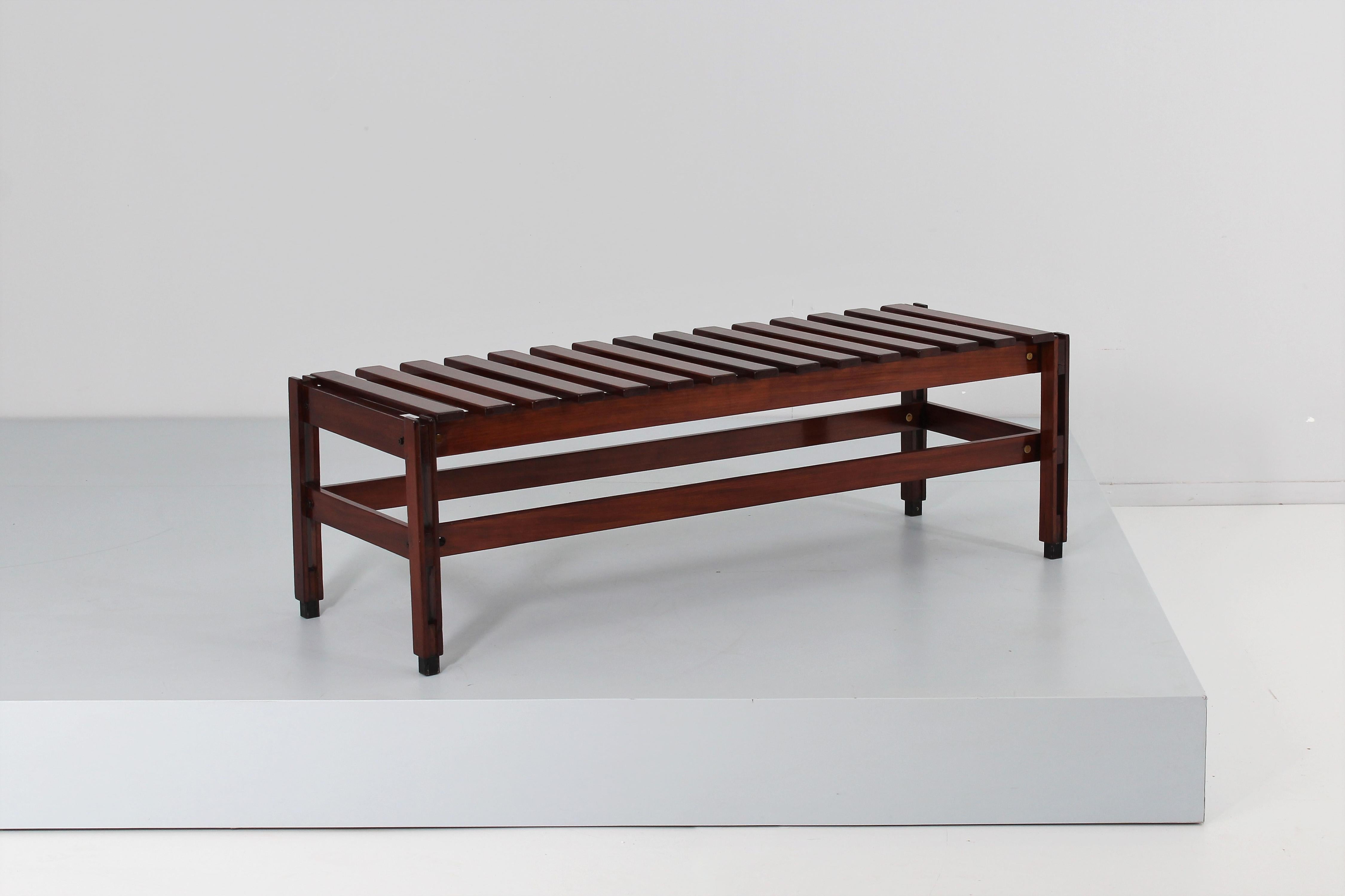 Mid-Century Ico Parisi Teak Bench, Italy 1950s In Good Condition In Palermo, IT