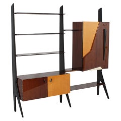 Mid-Century Ico Parisi Wooden Bar Cabinet with Shelves, 1950s, Italy