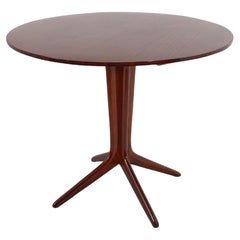 Vintage Mid-Century Ico Parisi Wooden Circular Table, Italy 50s