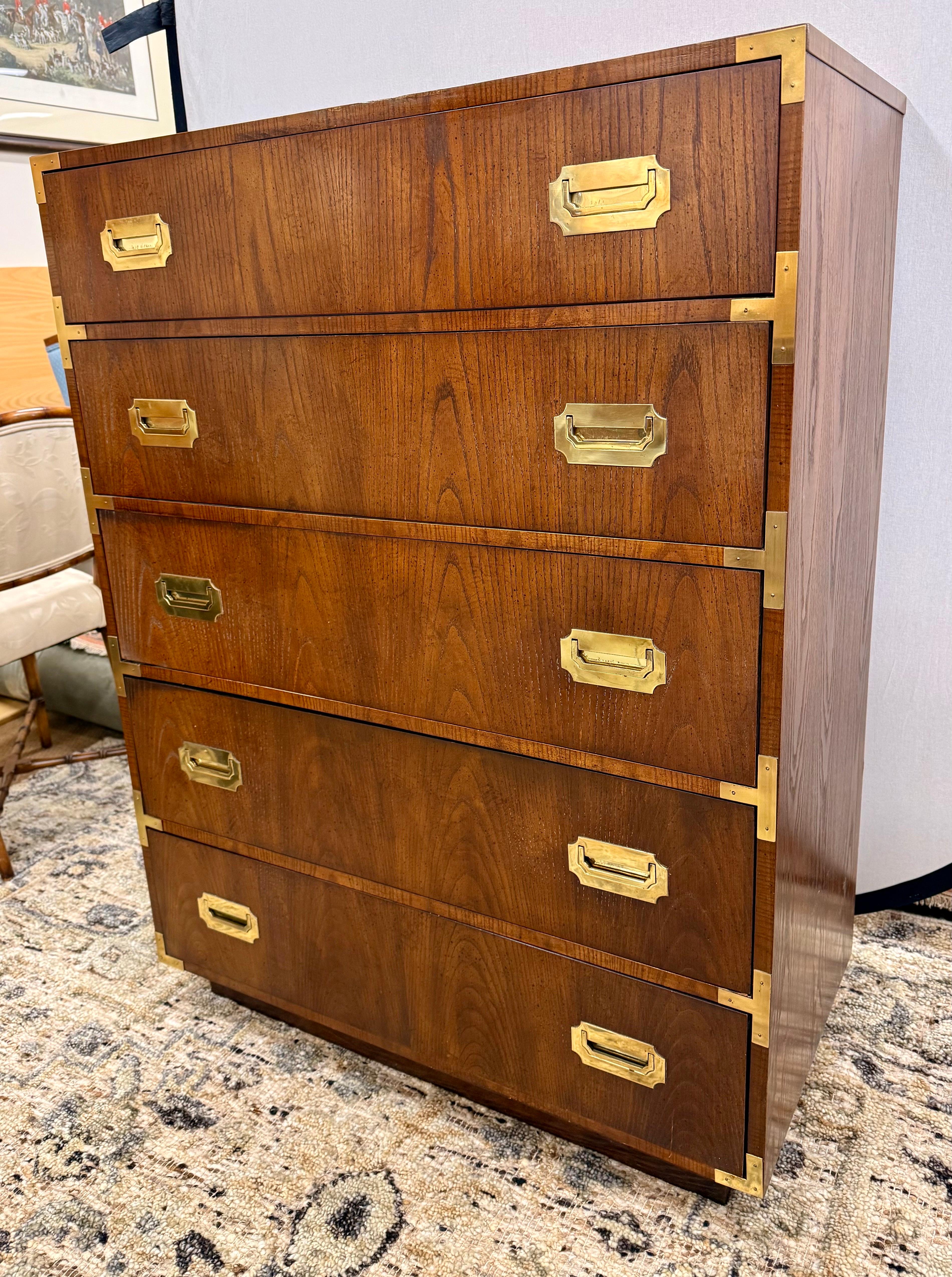 Mid-20th Century Mid Century Iconic Dixie Furniture Tall Campaign Dresser from Campaigner Line