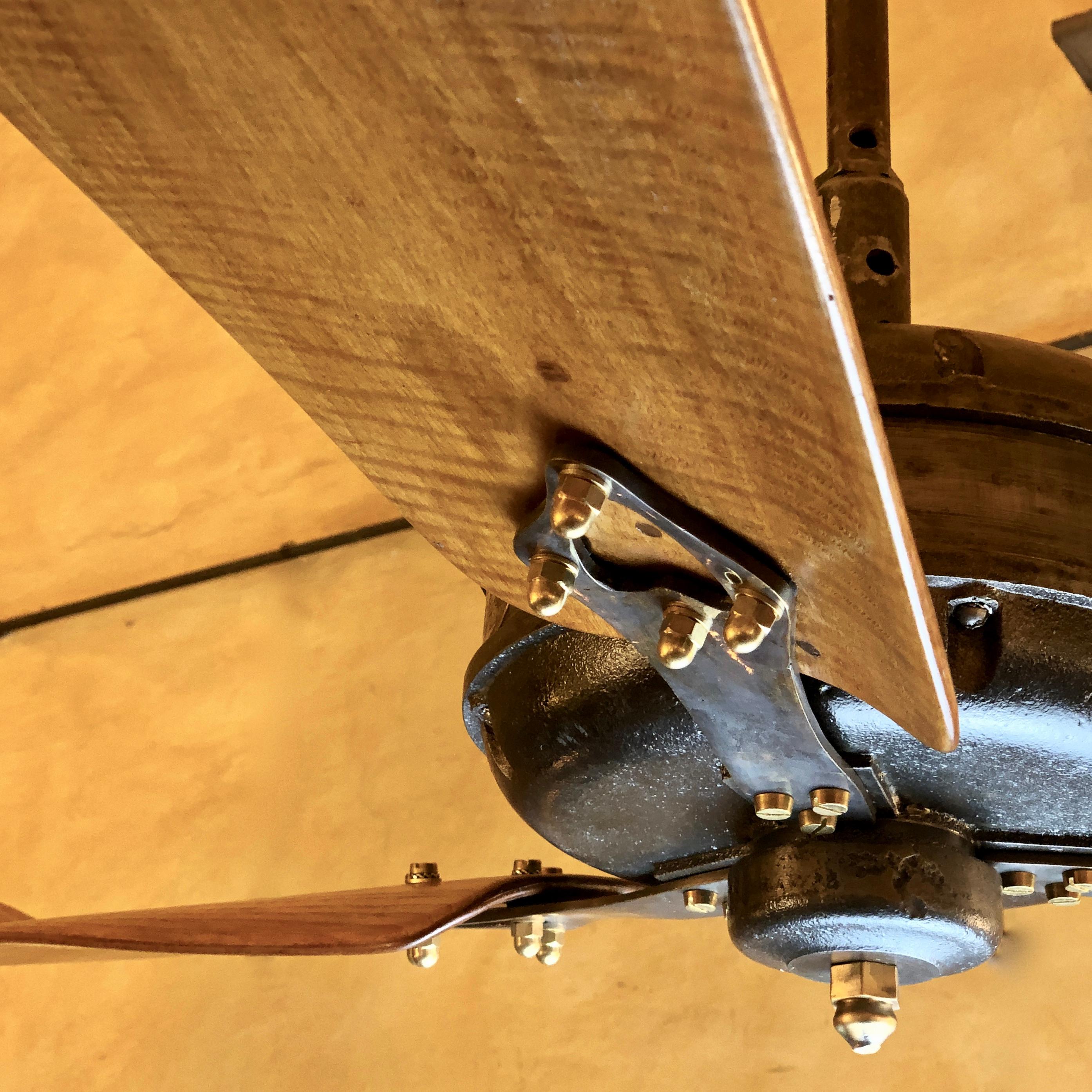 Brass Midcentury IEW - Behala Cast Iron Ceiling Fan by India Electric Works Ltd.