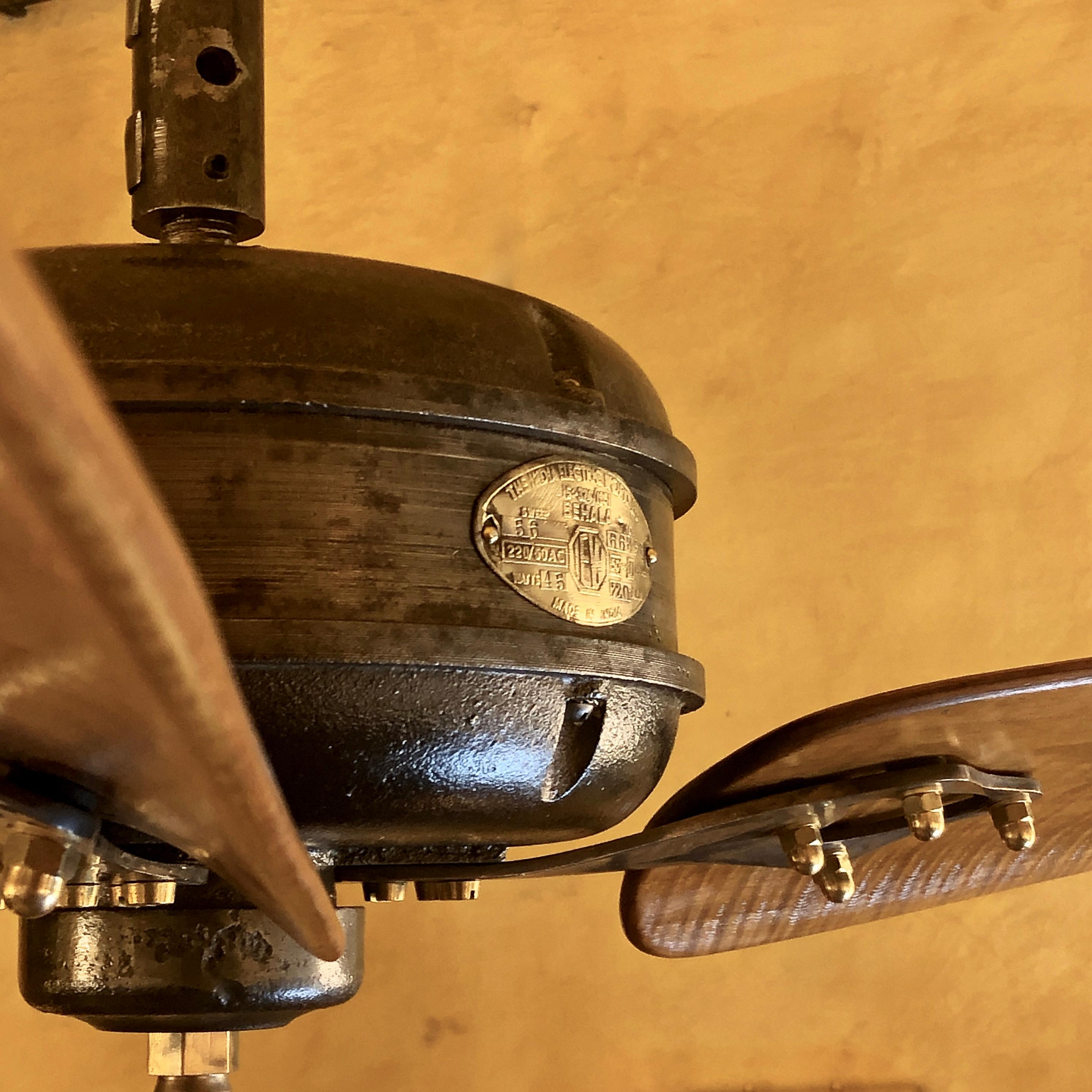 Mid-20th Century Midcentury IEW - Behala Cast Iron Ceiling Fan by India Electric Works Ltd.