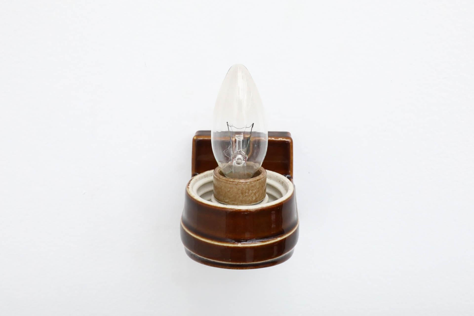 Mid-Century IFÖ Wall Lamp 6080 by Sigvard Bernadotte in Brown and Smoked Glass 4