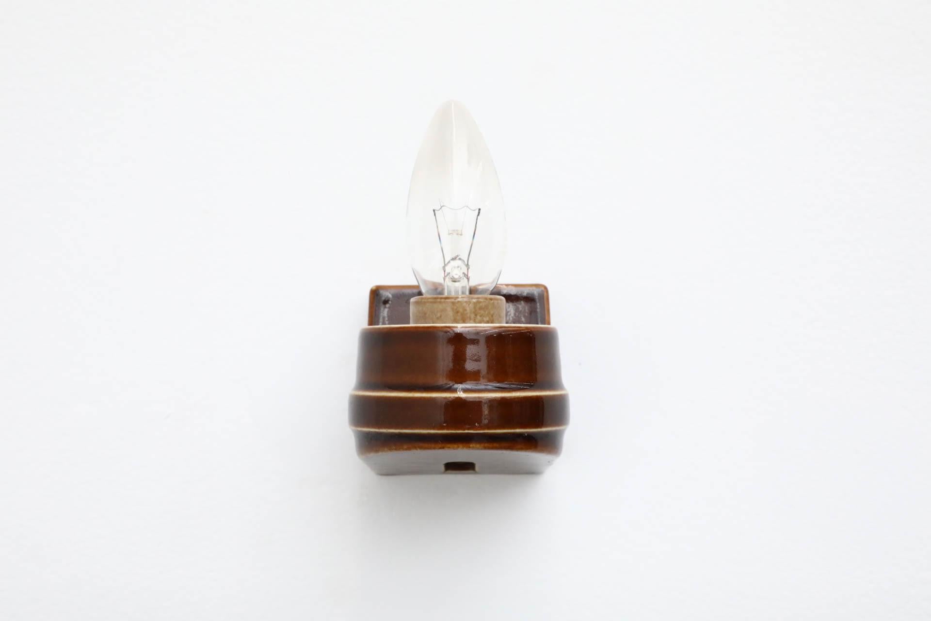Mid-Century IFÖ Wall Lamp 6080 by Sigvard Bernadotte in Brown and Smoked Glass 5