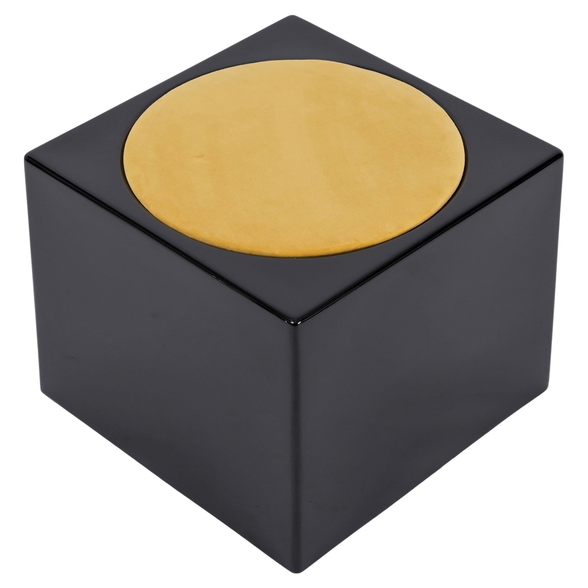 Mid-Century 'Il Kubile' Cubic Stool, by Pellegrini for MIM Roma, Italy, 1970s For Sale