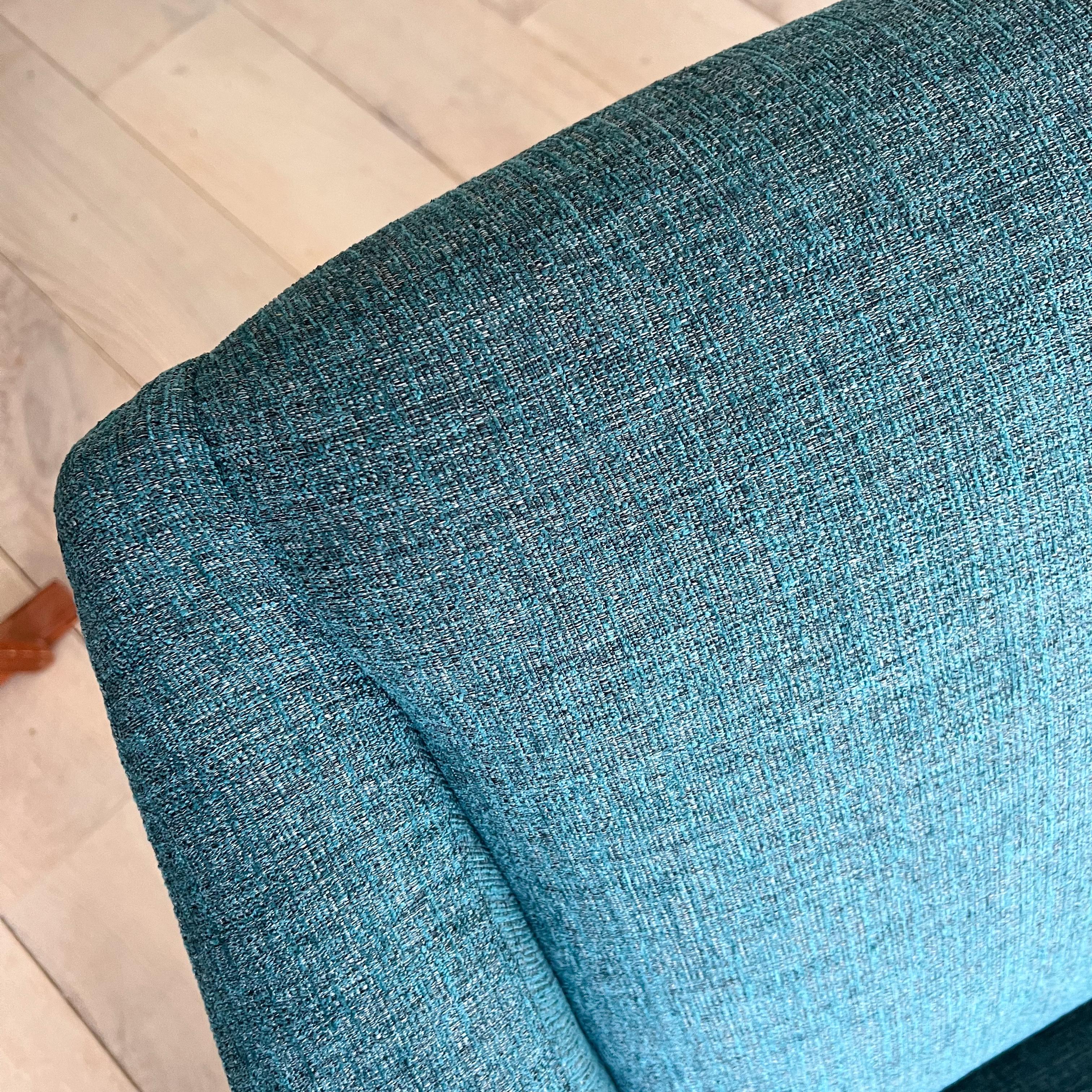 Mid Century Illum Wikkelso Lounge Chair w/ New Teal Upholstery 3