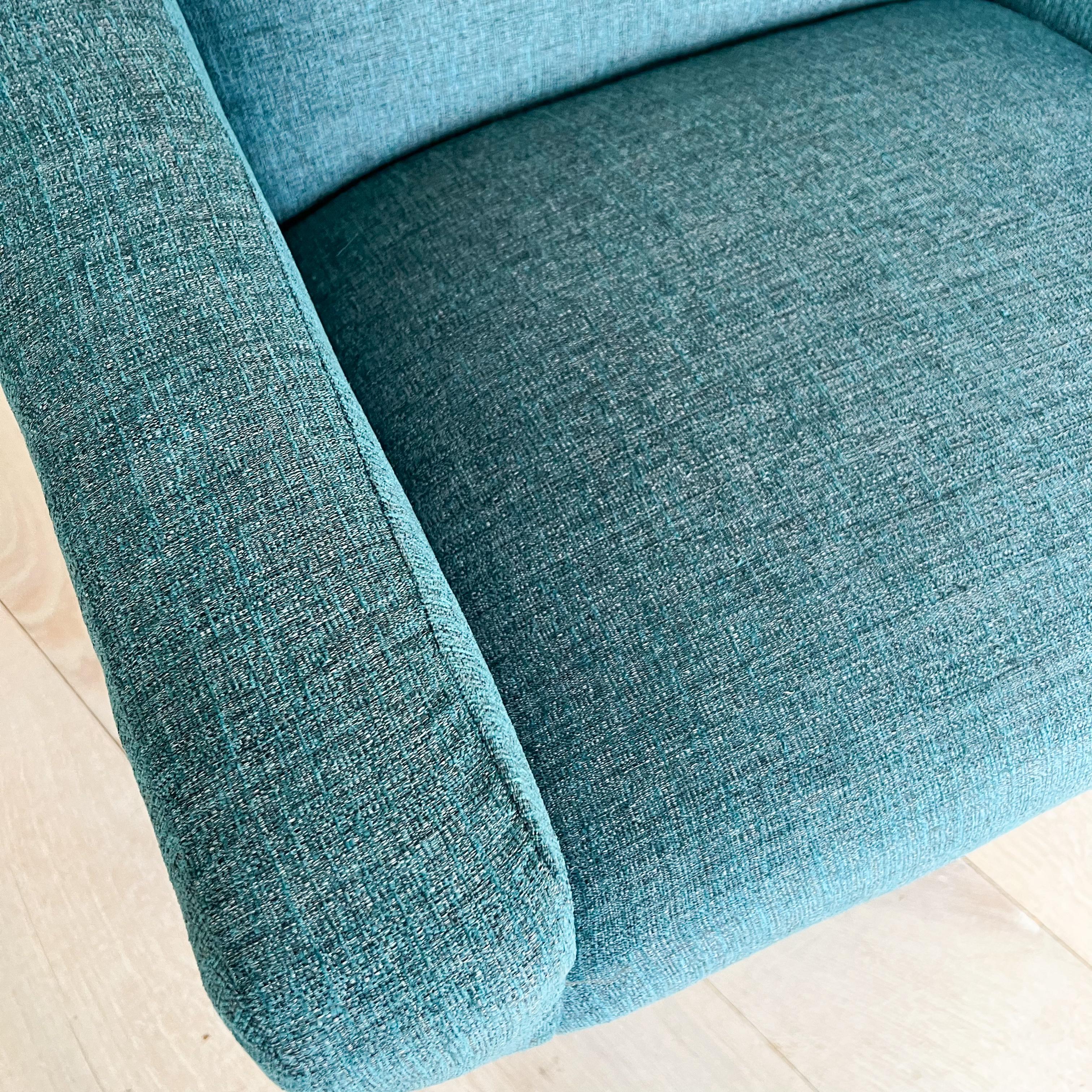 Mid Century Illum Wikkelso Lounge Chair w/ New Teal Upholstery 4