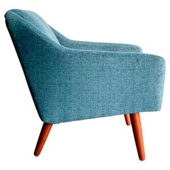 Mid Century Illum Wikkelso Lounge Chair w/ New Teal Upholstery