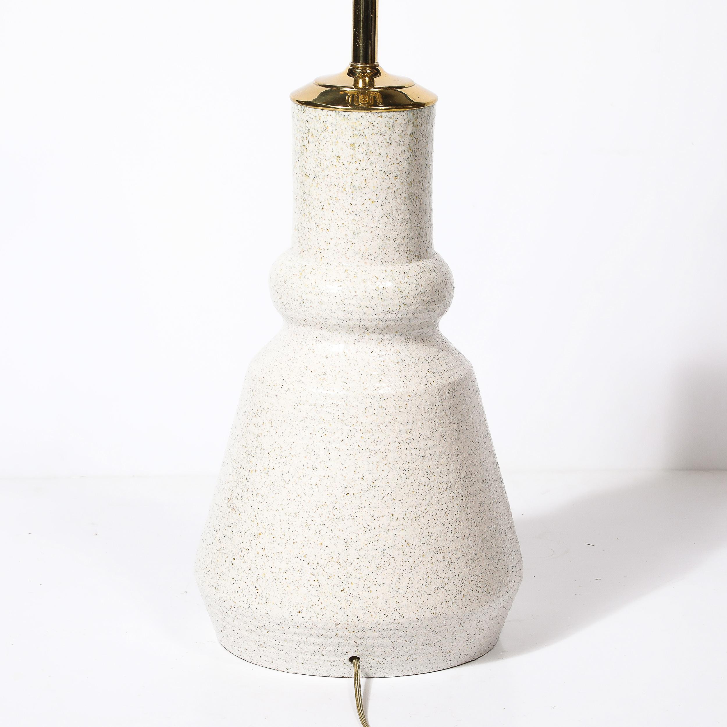 Mid-Century Illuminated Amber Resin Naturalistic Motif White Ceramic Table Lamp For Sale 4