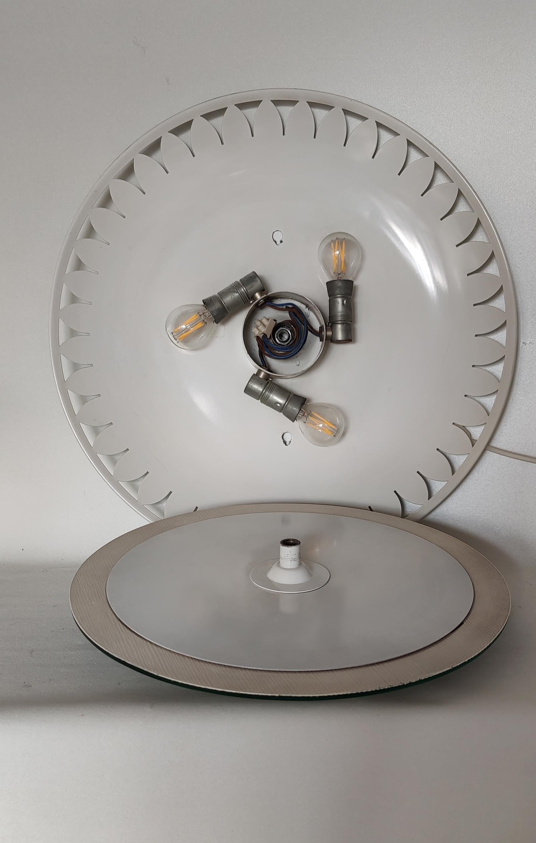 Metal Mid-Century illuminated Miror by Ernest Igl for Hillebrand  For Sale