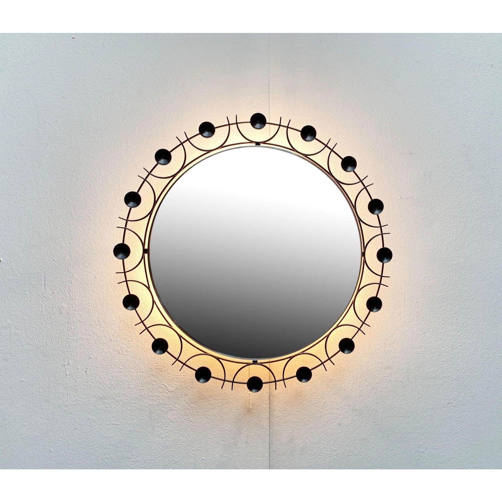Mid-Century moderno Specchio illuminato di metà secolo, anni '60 in vendita