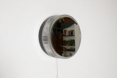 Mid-Century Illuminated Pressed Glass Wall Mirror, Schöninger (attr)