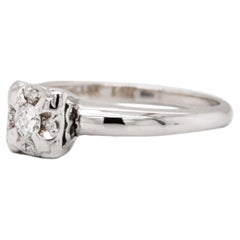 Mid-Century Illusion Diamond Solitaire Ring
