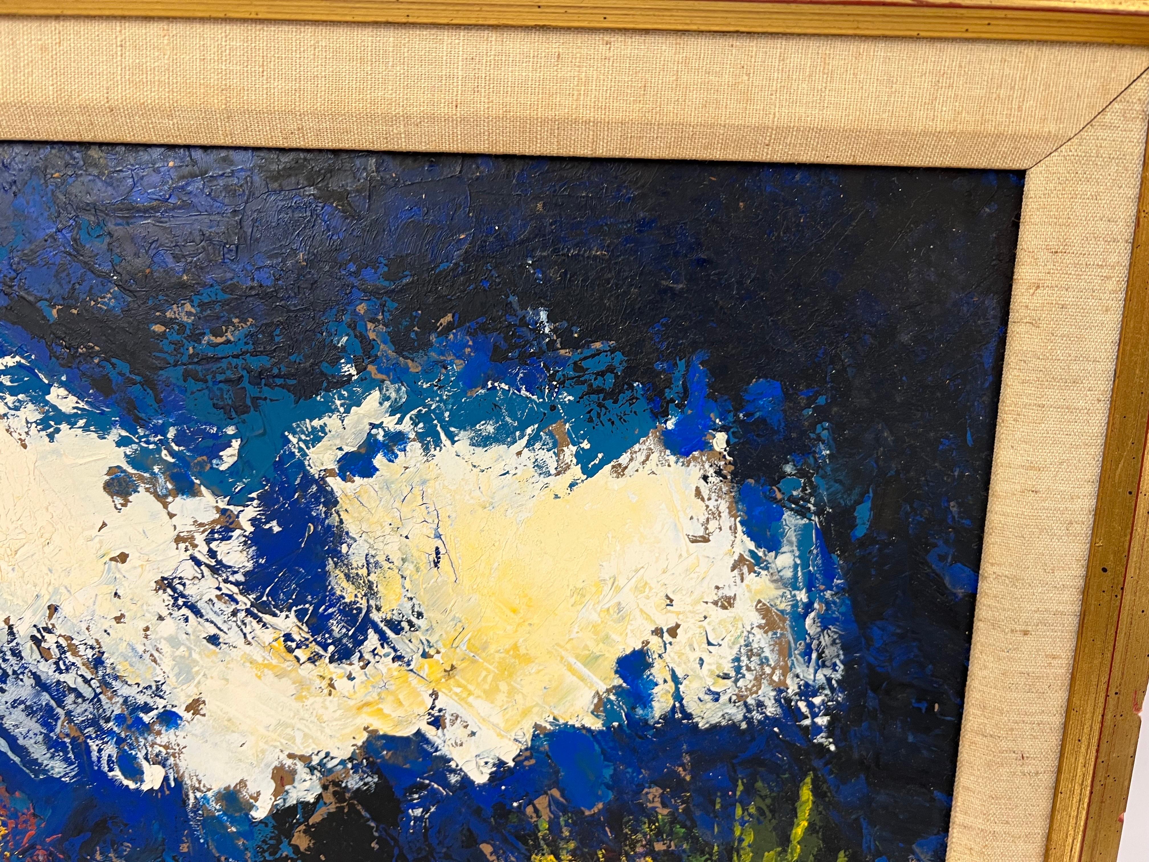 Pittura astratta di un campo soleggiato di metà secolo in vendita 5