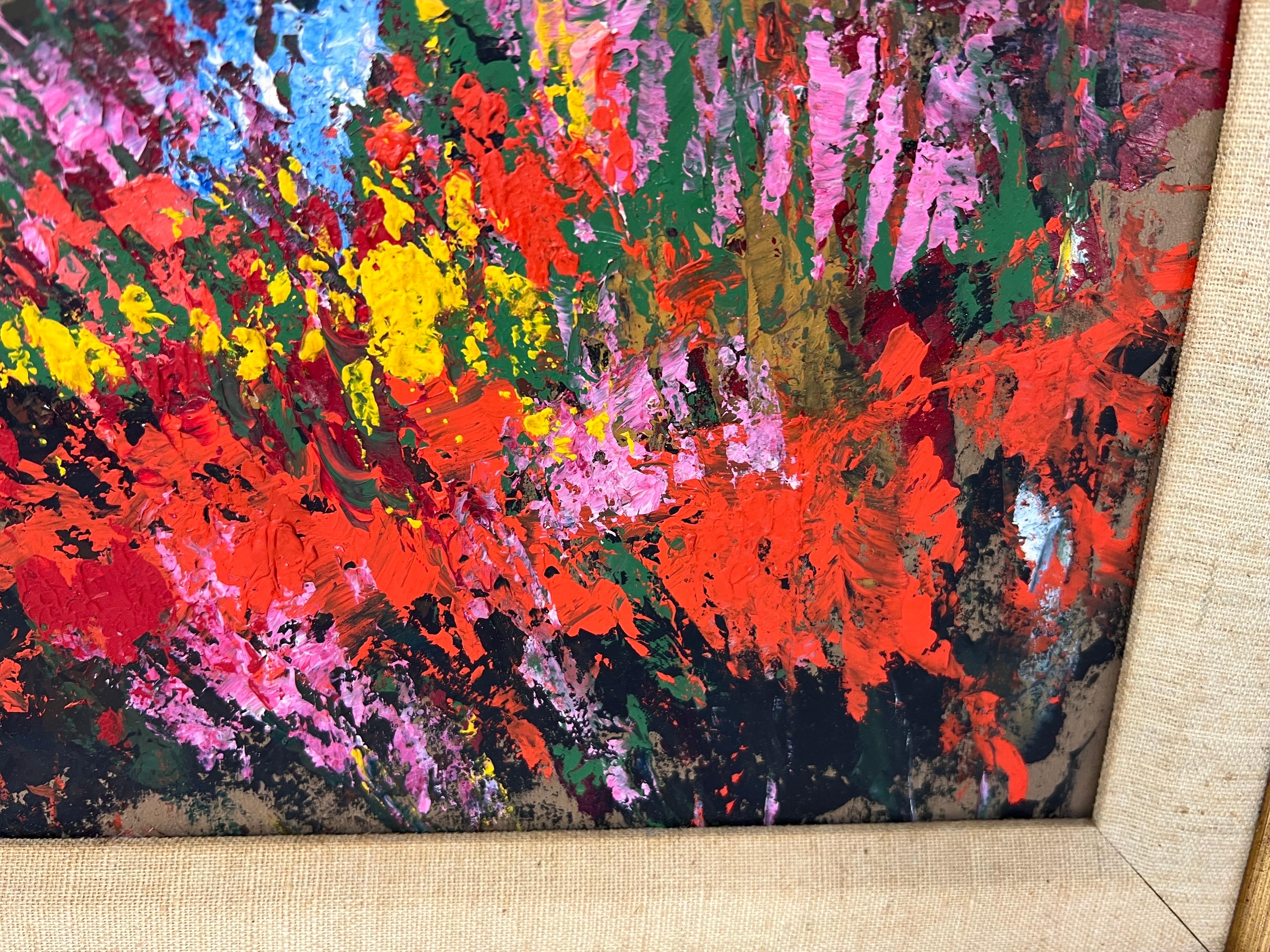Pittura astratta di un campo soleggiato di metà secolo in vendita 6