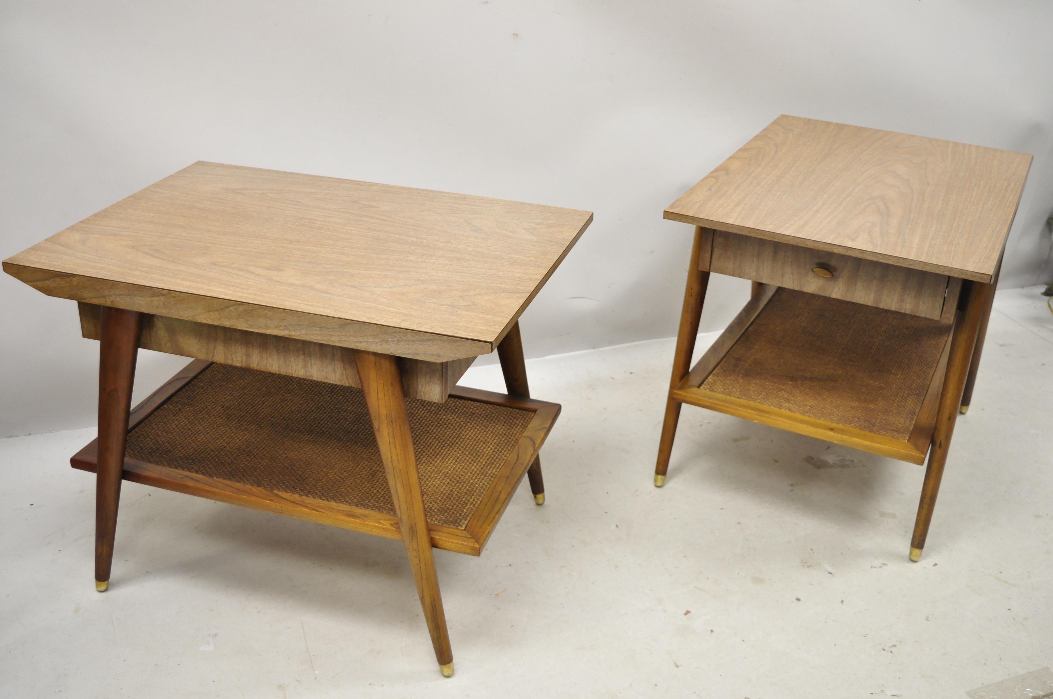 Mid Century Imperial Grand Rapids Atomic Era 2 Tier Laminate End Tables - a Pair 4