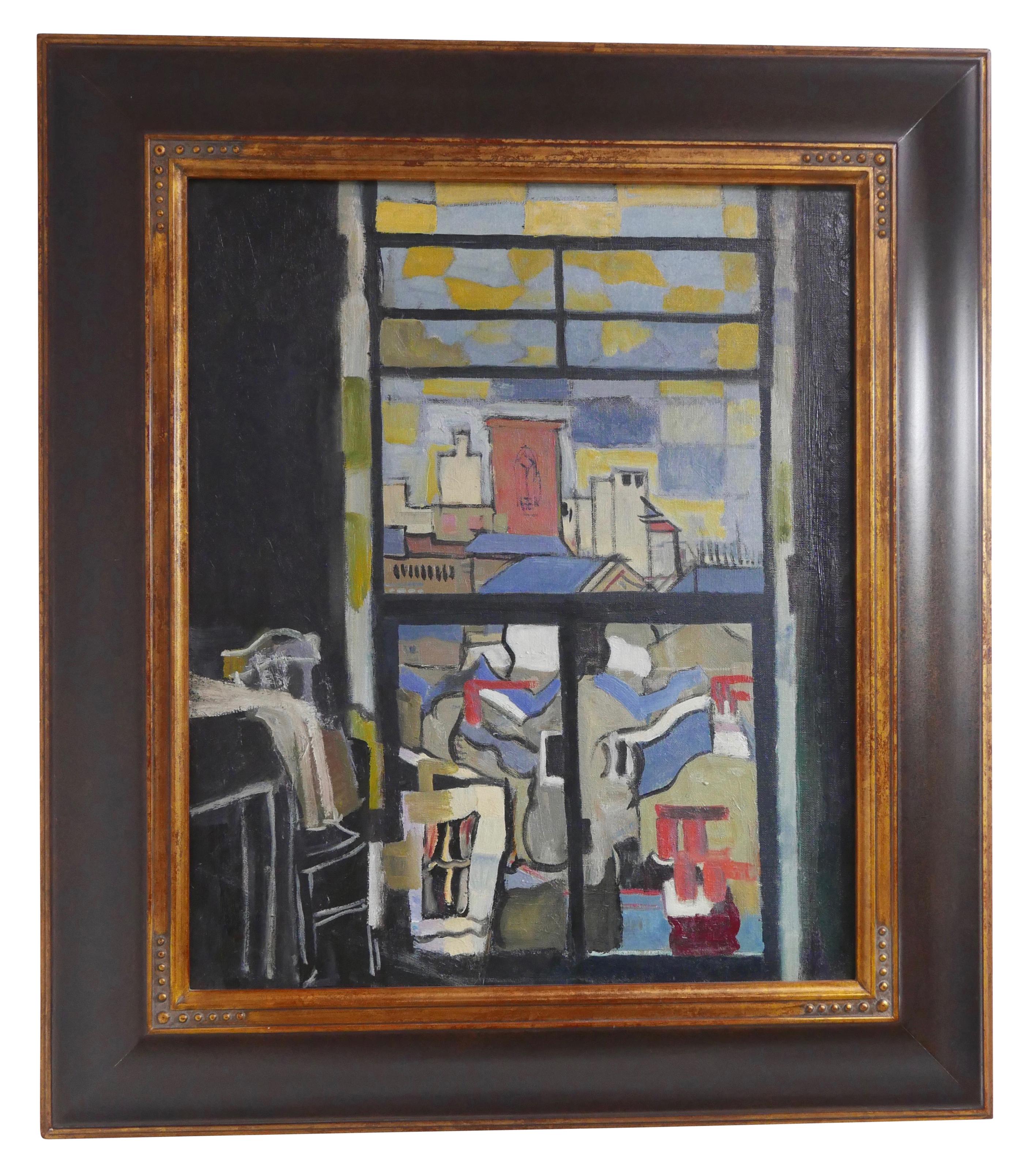 Mid-Century Modern Midcentury Abstract / Impressionist Painting by Herbert Buckley, circa 1940 For Sale